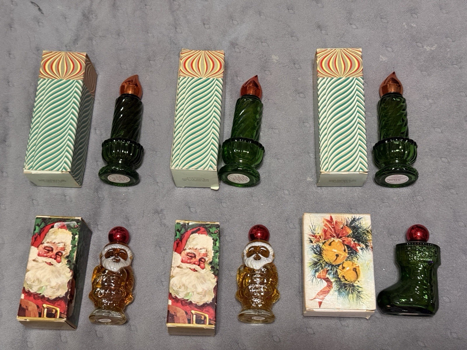 Vintage 1970’s Avon Christmas Cologne Lot of 6 Candles Santa Boot w/ Boxes Vintage 1970’s Avon Christmas Cologne Lot of 6 Candles Santa Boot w/ Boxes
