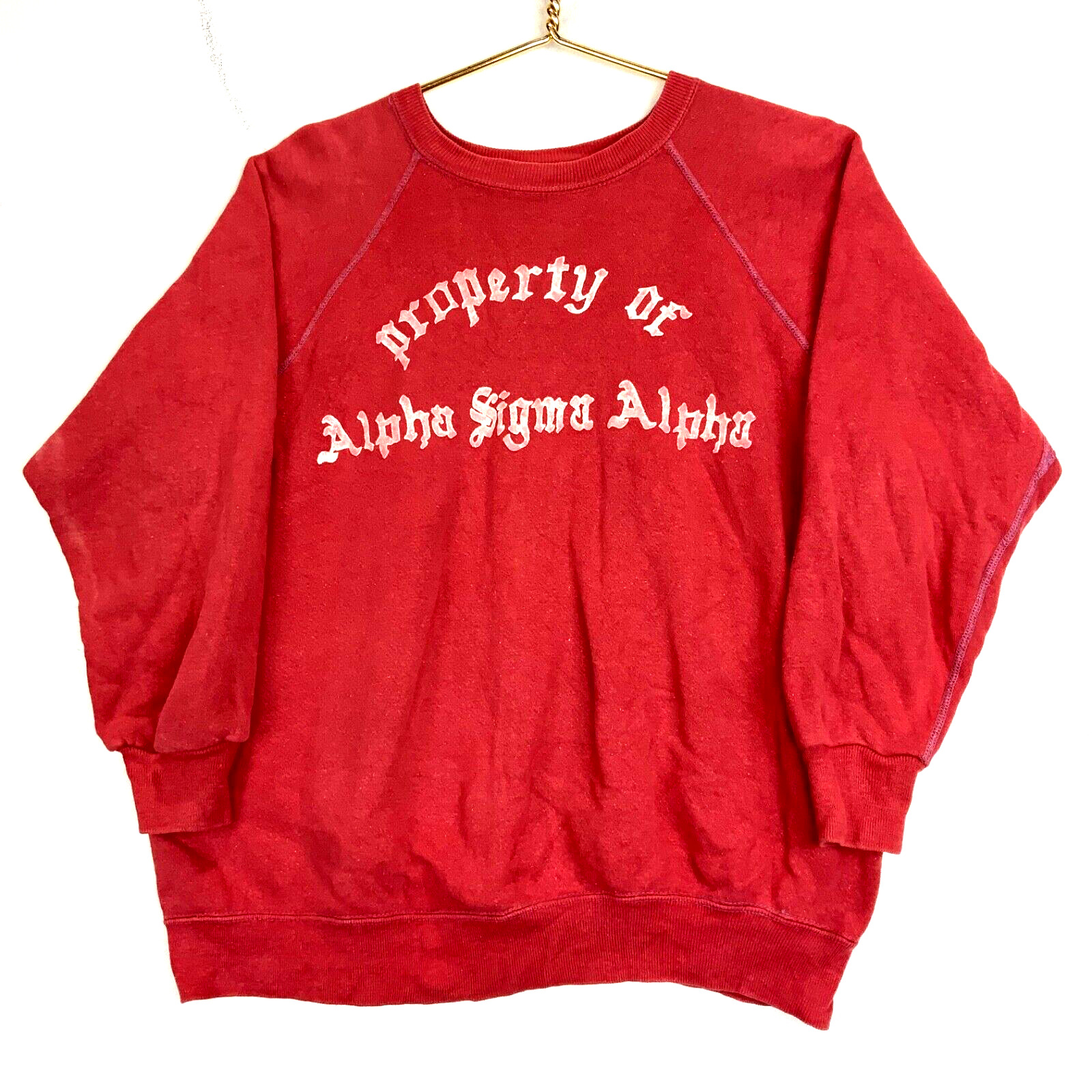 Vintage Property of Alpha Sigma Alpha Sorority Sweatshirt Size Large 50s