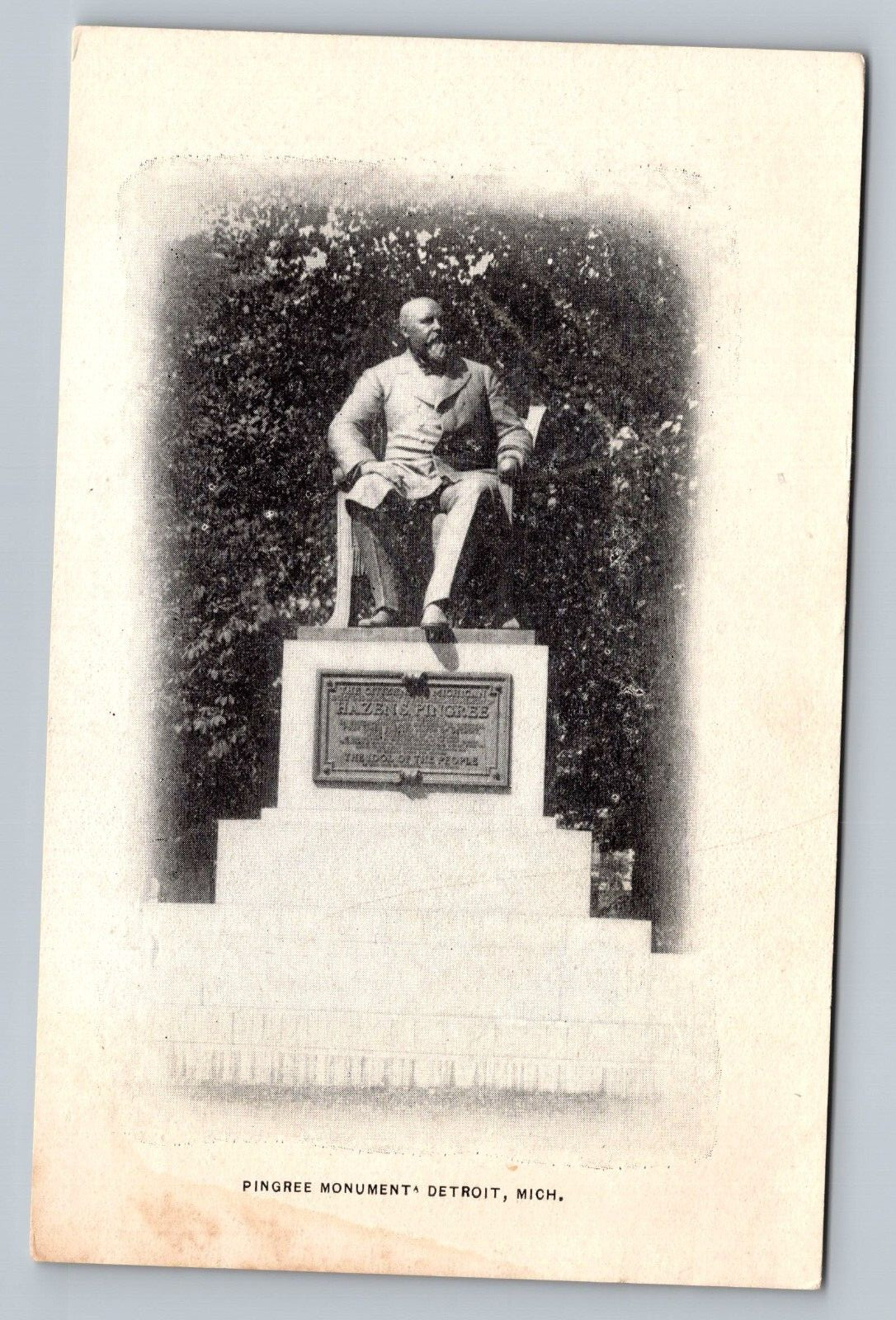 Pingree Monument Detroit Michigan MI Undivided Back c1901 Vintage Postcard Pingree Monument Detroit Michigan MI Undivided Back c1901 Vintage Postcard