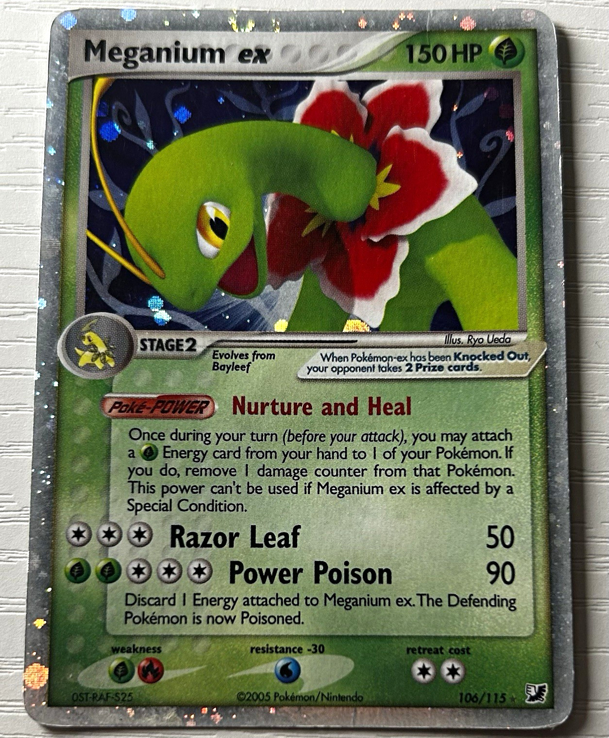 Pokémon 2005 EX Unseen Forces Meganium ex Holo 106/115 English Pokémon 2005 EX Unseen Forces Meganium ex Holo 106/115 English