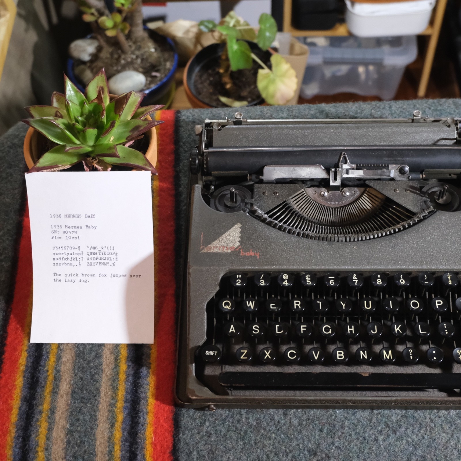 [RARE TESTED WORKS] 1936 Hermes Baby Portable Field Typewriter SN#80528