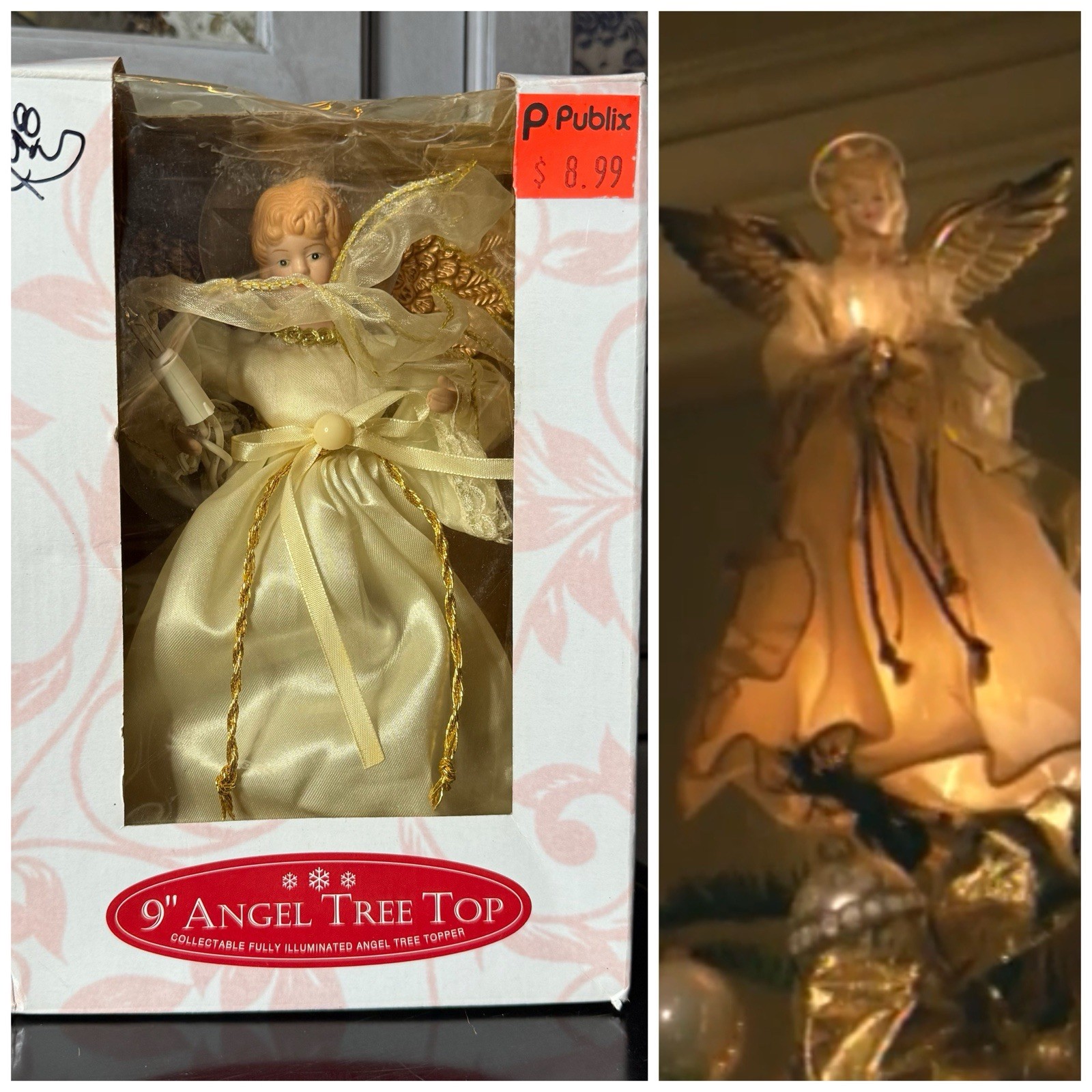 Vintage 1997 Publix Commercial Lighted Angel Christmas Tree Topper RARE w/ Box Vintage 1997 Publix Commercial Lighted Angel Christmas Tree Topper RARE w/ Box