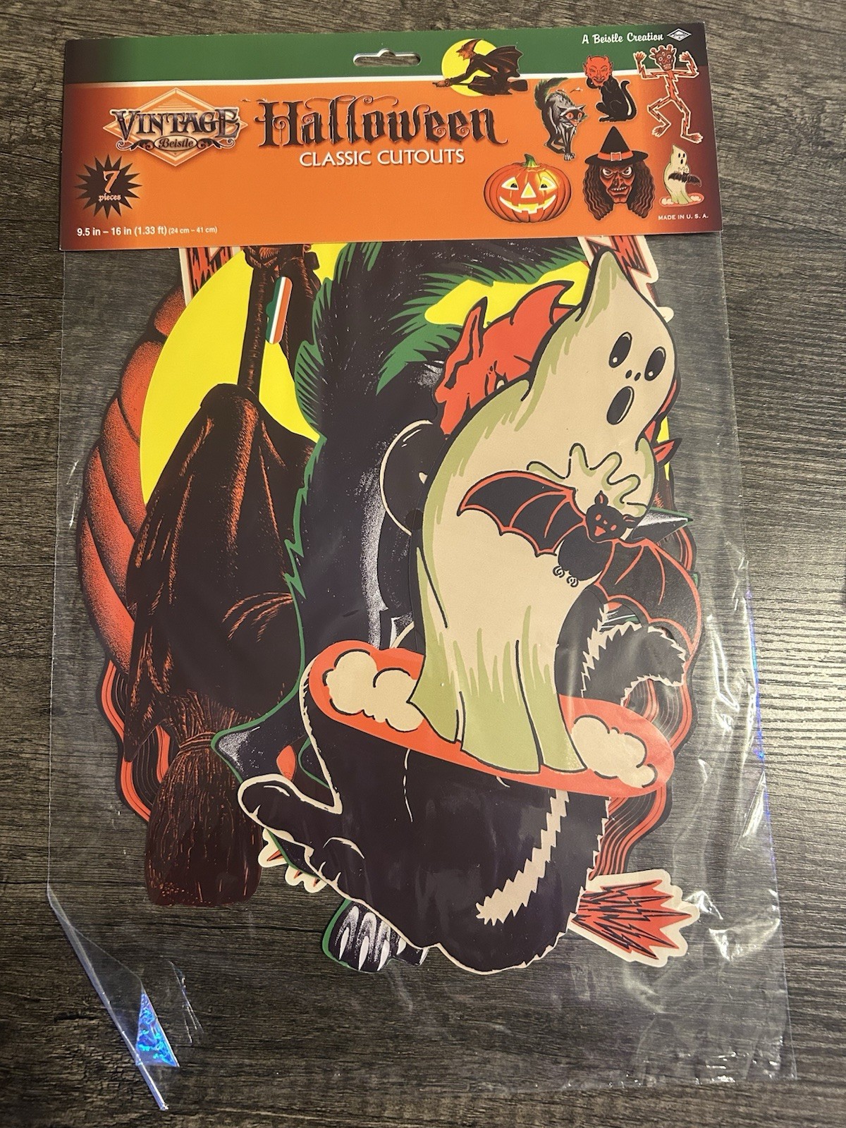 Beistle Vintage Halloween Classic Cutouts 9½"-16", 7 per pack 1929 Reproduction Beistle Vintage Halloween Classic Cutouts 9½"-16", 7 per pack 1929 Reproduction