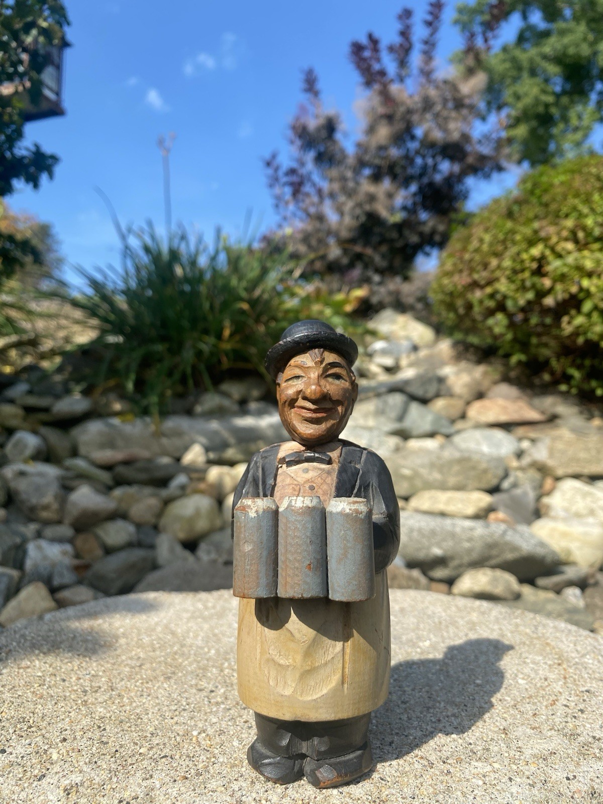 Antique Anri Hand Carved Painted Wood Full Figure Bottle Opener Man Bartender Antique Anri Hand Carved Painted Wood Full Figure Bottle Opener Man Bartender