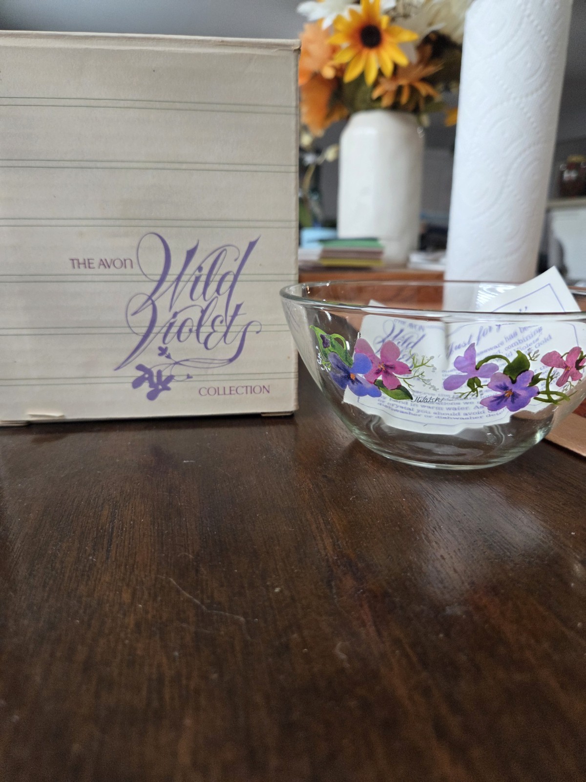 Vintage 1980s Avon Wild Violets Small Fruit Desert Bowl Replacement Vintage 1980s Avon Wild Violets Small Fruit Desert Bowl Replacement