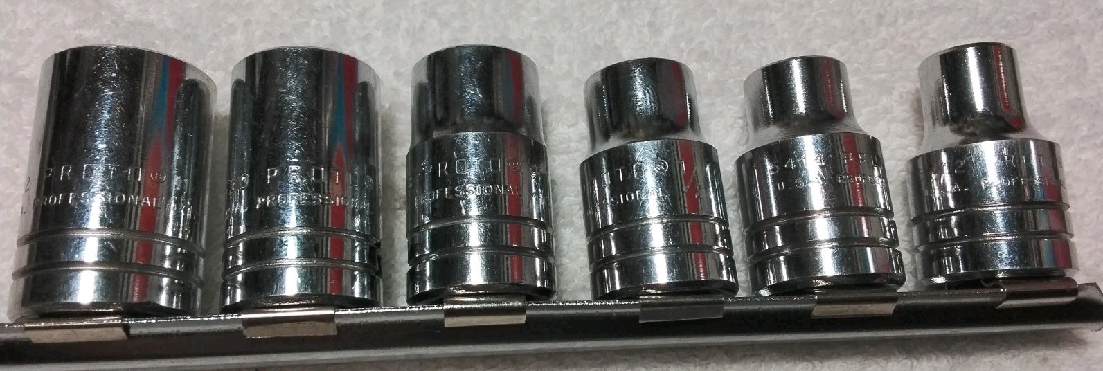 6pc PROTO "PROFESSIONAL " 1/2" DRIVE 12PT SAE SOCKET SET SAE VINTAGE USA 🇺🇸