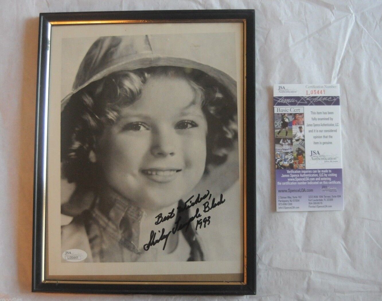 AUTOGRAPHED Shirley Temple Black Young Vintage Signed 8x10 Photo Framed JSA COA 