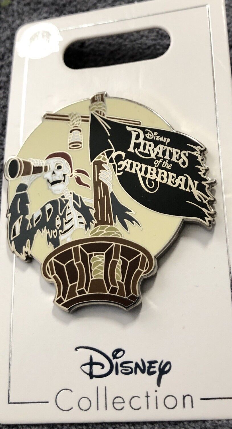 Disney Parks Pirates Of The Caribbean Skeleton Pirate Flag Pin