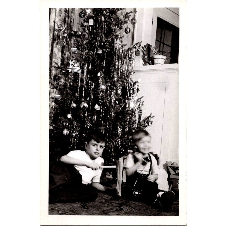 1946 2 Boys Under Christmas Tree West Salem WI 4x6" Original Photo AI9-H4 1946 2 Boys Under Christmas Tree West Salem WI 4x6" Original Photo AI9-H4