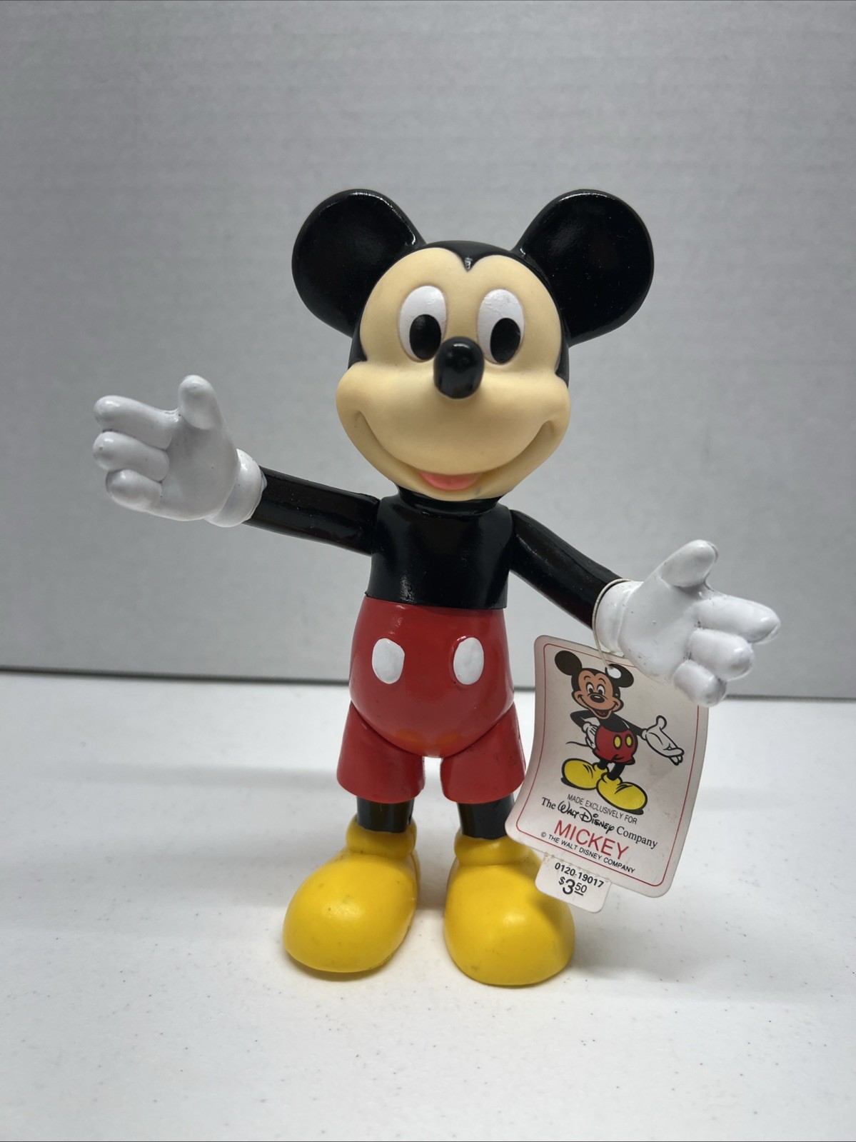 1970s Vintage Mickey Mouse 7" Posable Joints Plastic Rubber Figure Walt Disney 1970s Vintage Mickey Mouse 7" Posable Joints Plastic Rubber Figure Walt Disney