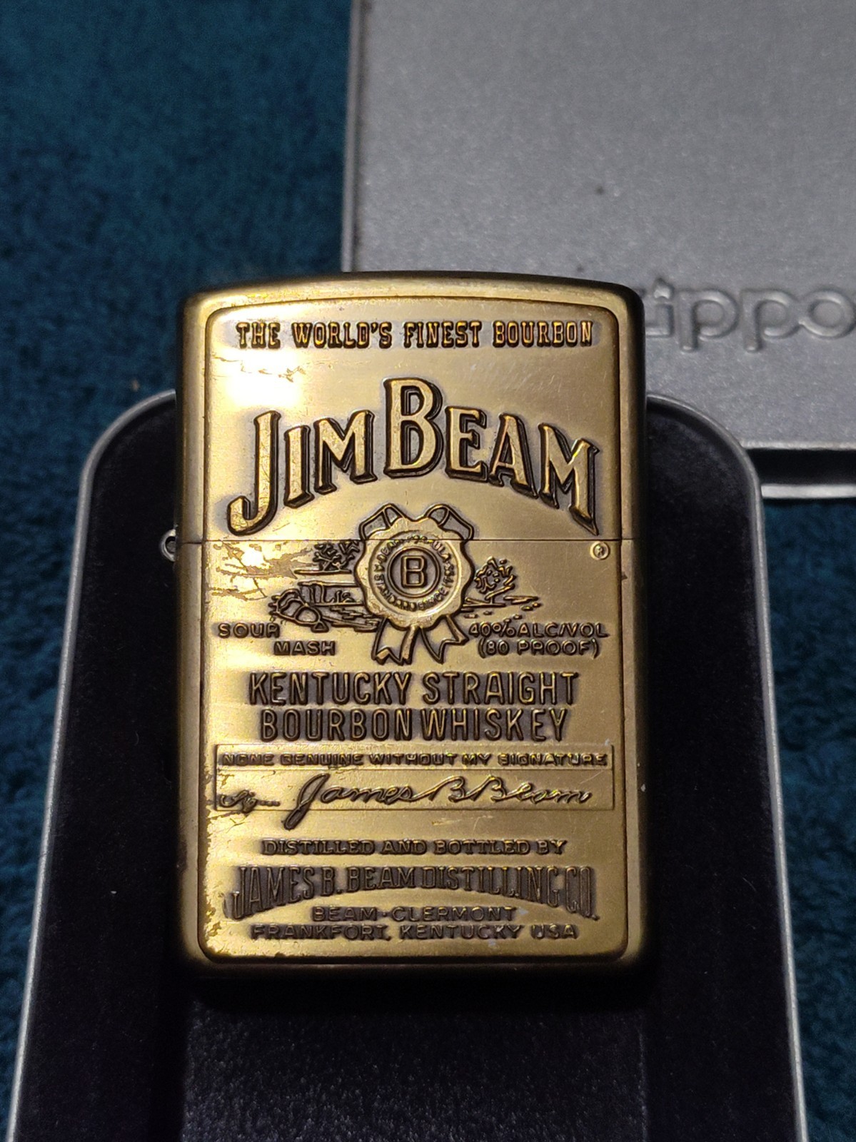 Vintage 2005 Zippo Jim Beam Emblem Brass Lighter Sep 2005 (I 05) Vintage 2005 Zippo Jim Beam Emblem Brass Lighter Sep 2005 (I 05)