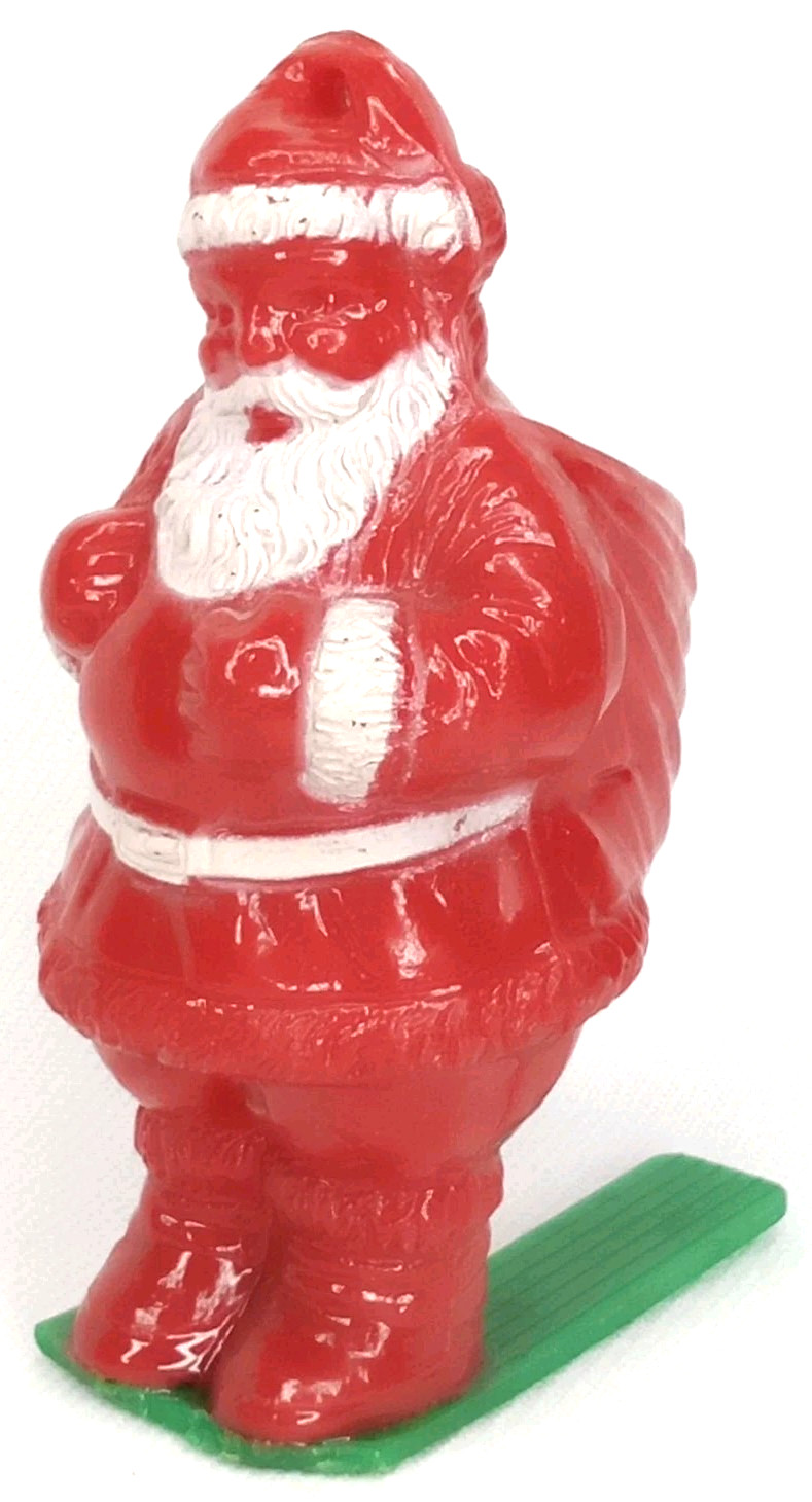Vintage 1960s Irwin Plastic Skiing Santa Candy Container Christmas Ornament Vintage 1960s Irwin Plastic Skiing Santa Candy Container Christmas Ornament