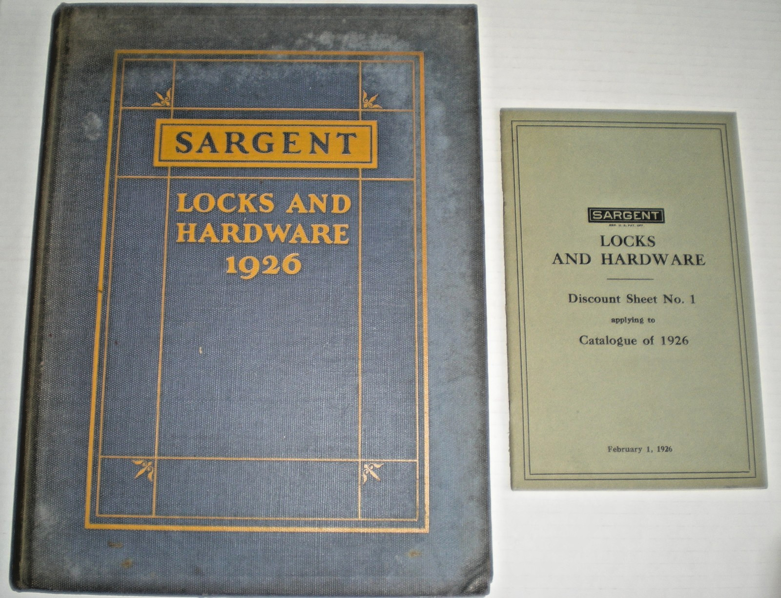1926 Sargent Master Catalog of Locks & Hardware + Rare 1926 Price Discount Sheet 1926 Sargent Master Catalog of Locks & Hardware + Rare 1926 Price Discount Sheet