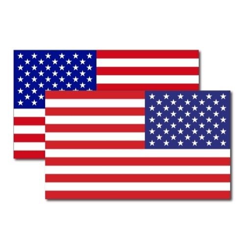American and Reversed American Flag Automotive Magnets, 7x12 In, Opposing 2 Pack