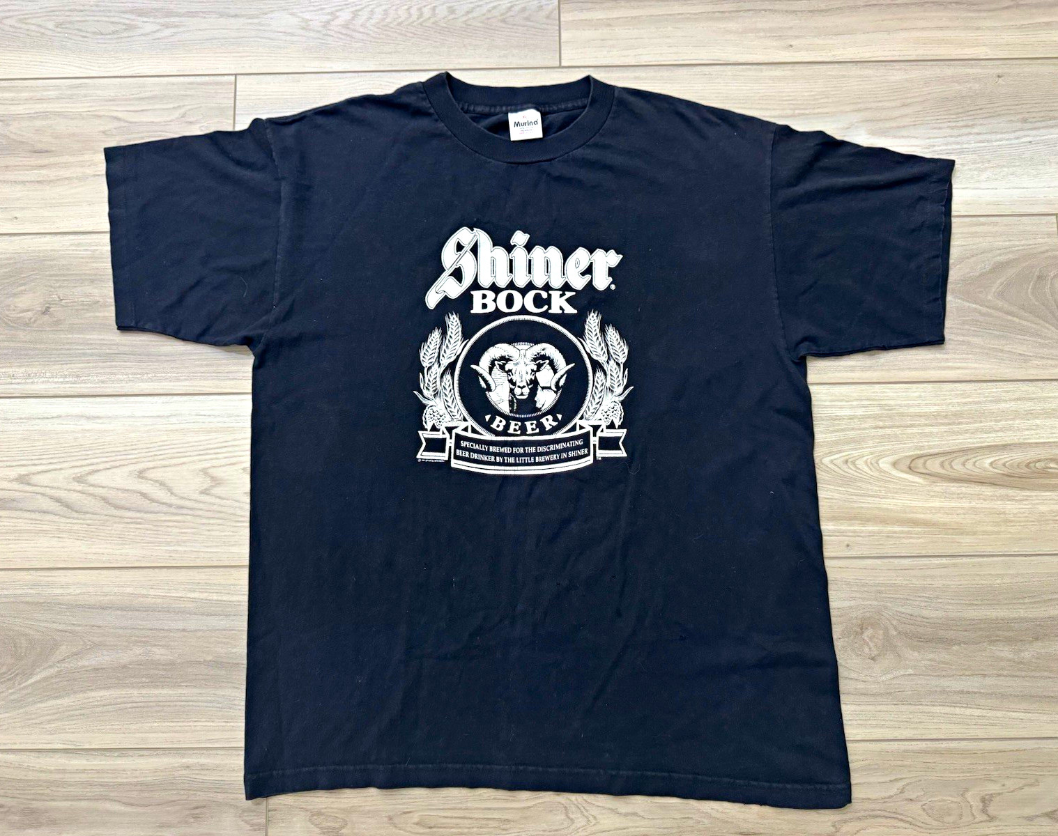 Vintage 1991 Shiner Bock Beer TShirt Murina Made in USA XL Black Ram Brewery Tee Vintage 1991 Shiner Bock Beer TShirt Murina Made in USA XL Black Ram Brewery Tee