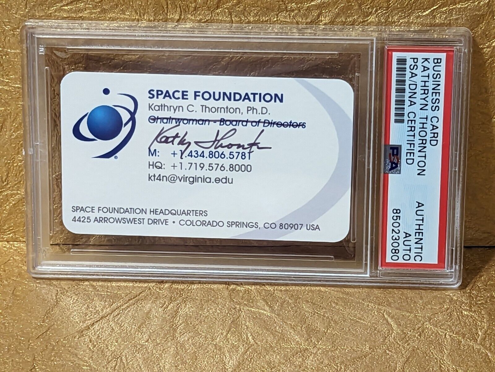 Dr. Kathryn Thornton Autograph NASA Astronaut PSA DNA Signed Business Card 