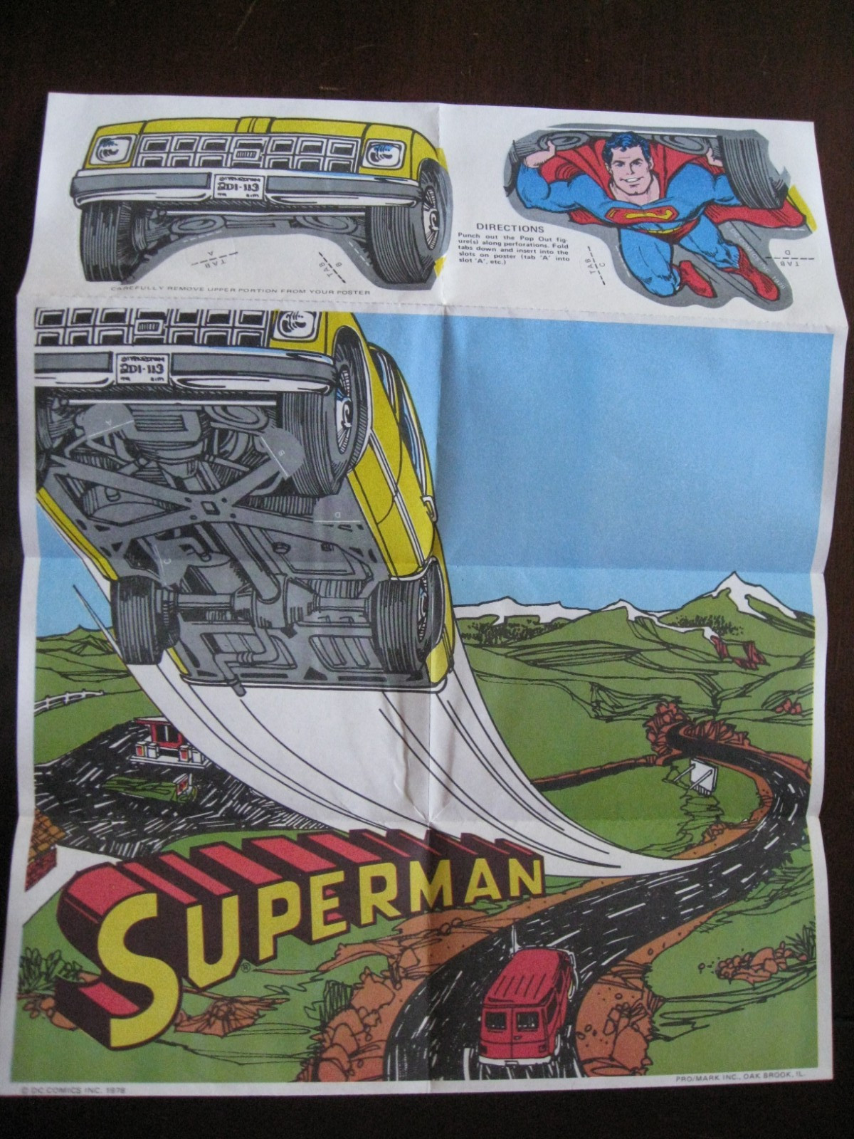 VINTAGE SUPERMAN 3D POSTER FROM 1978 CAME IN POST AND HONEYCOMB CEREAL BOXES VINTAGE SUPERMAN 3D POSTER FROM 1978 CAME IN POST AND HONEYCOMB CEREAL BOXES
