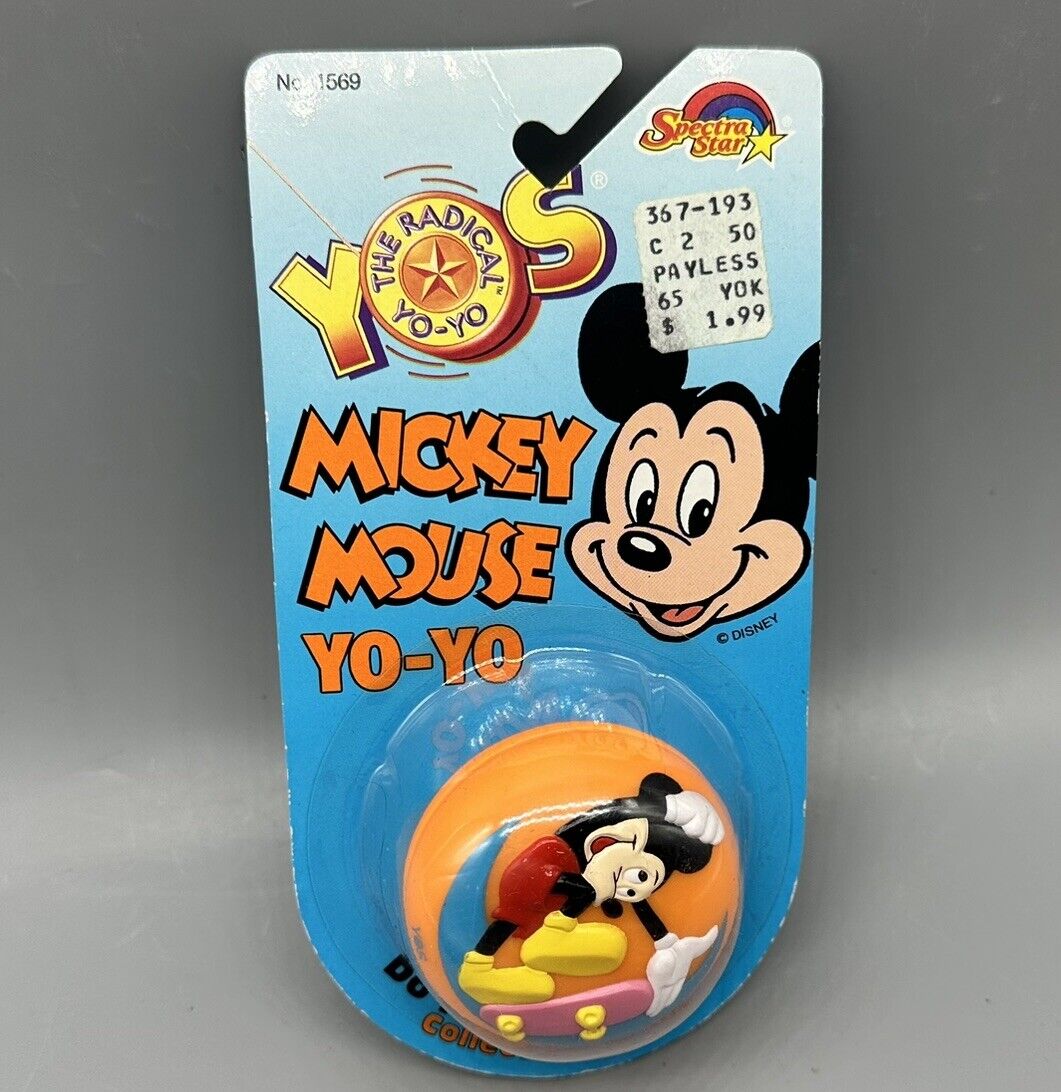 Disney Mickey Mouse Yo-Yo Mickey Mouse On Skateboard 1991 New Sealed