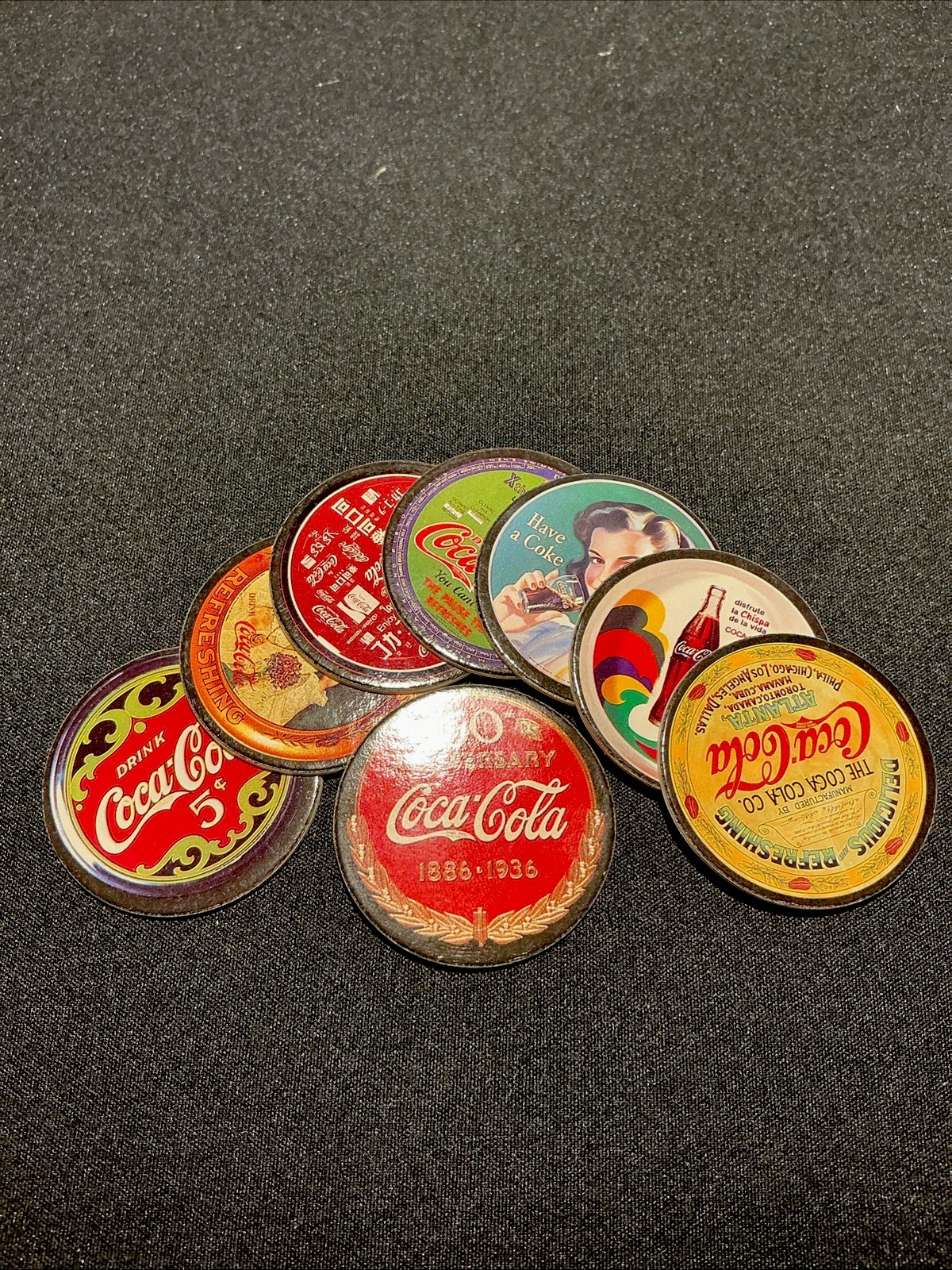 1993 Collect-A-Card - Coca Cola "Coke Cap" Pogs Series 1 - Set of 8 Complete Set