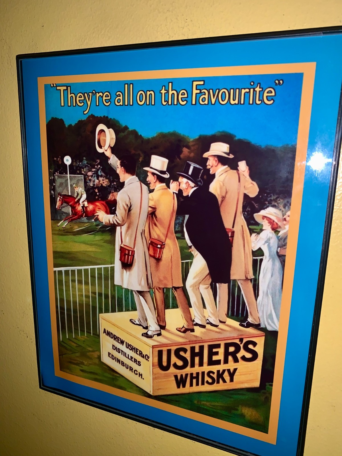 Usher\'s Whisky Whiskey Horse Racing Bar Man Cave Advertising Sign