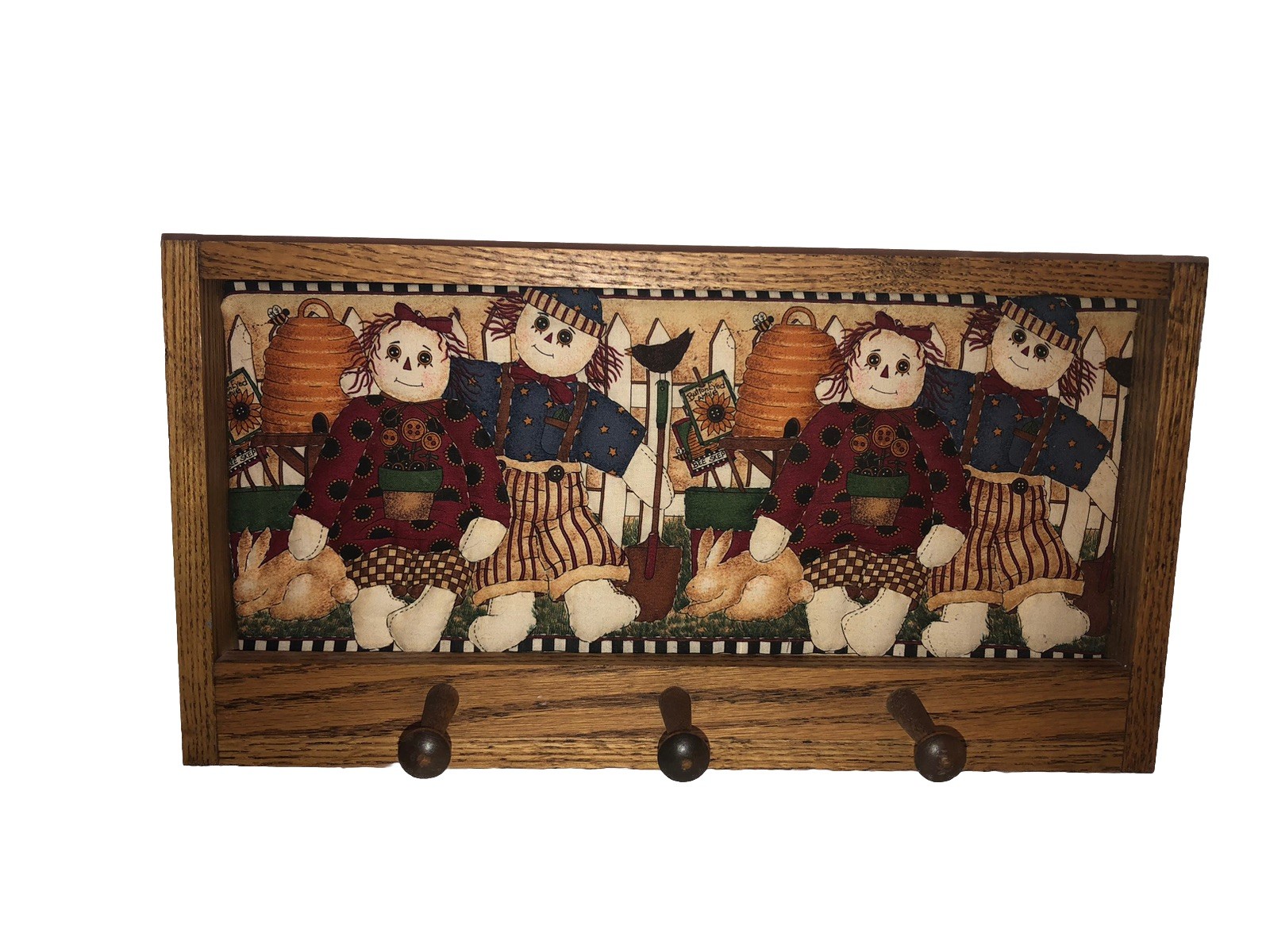 Adorable Vintage Wood Wooden Hanging Hooks Fun Raggedy Ann Andy Wall Coat rack Adorable Vintage Wood Wooden Hanging Hooks Fun Raggedy Ann Andy Wall Coat rack