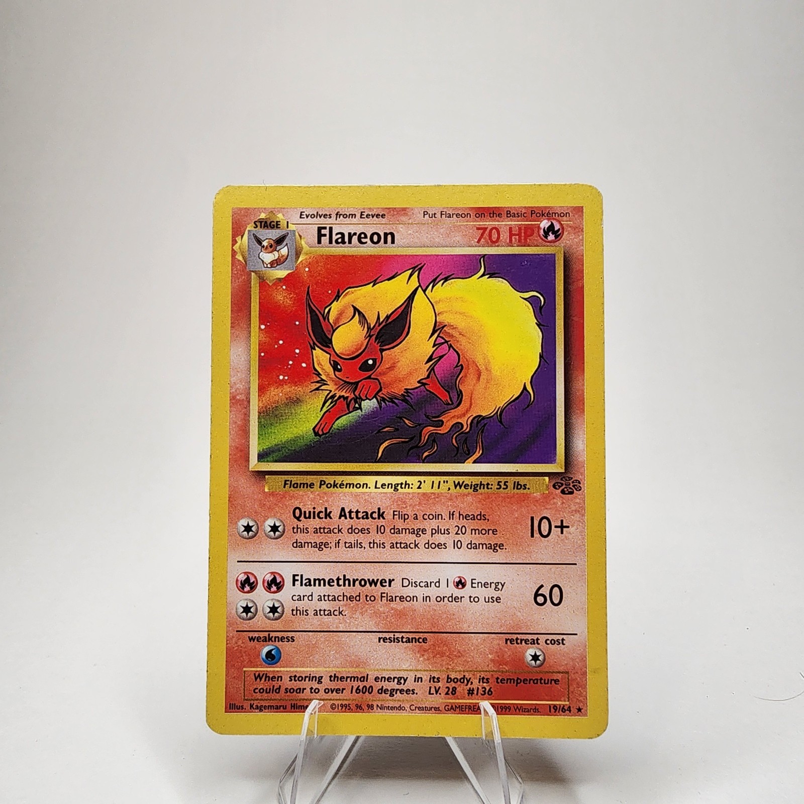 Flareon 19/64 Rare Jungle Set Non-Holo Pokemon TCG 1999 Flareon 19/64 Rare Jungle Set Non-Holo Pokemon TCG 1999