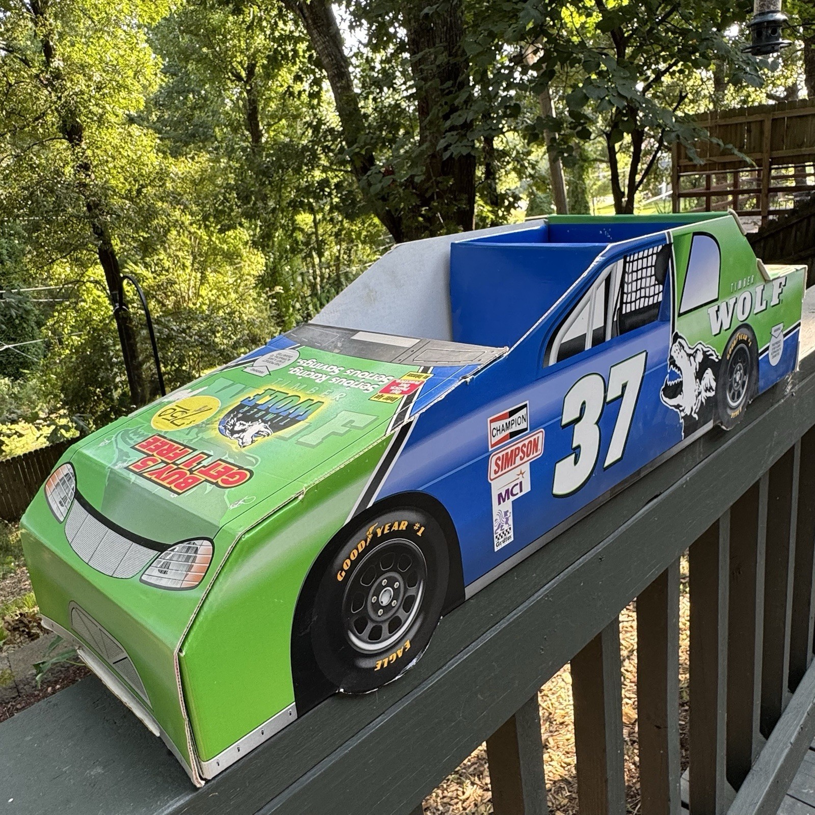 TIMBER WOLF NASCAR RACING Cardboard Car Advertising Display Vintage 1999 TIMBER WOLF NASCAR RACING Cardboard Car Advertising Display Vintage 1999