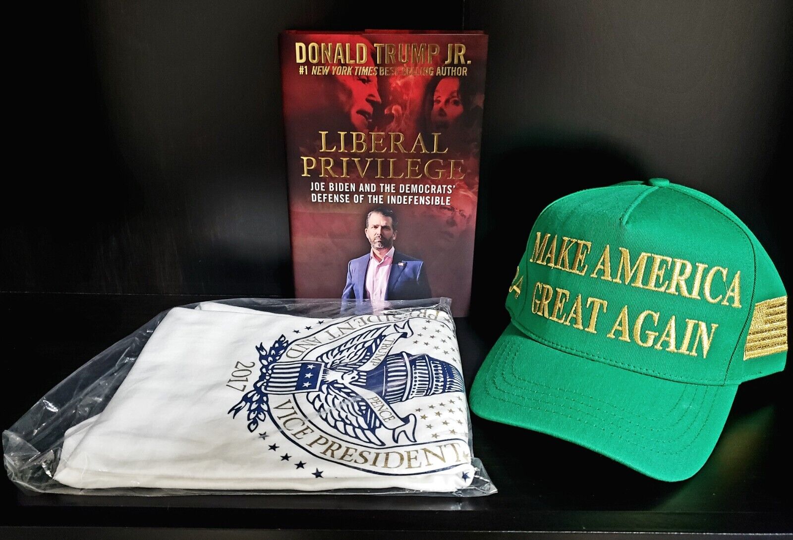 Official Donald Trump Saint Patricks Day Gold MAGA Hat Signed Book 2016 Shirt