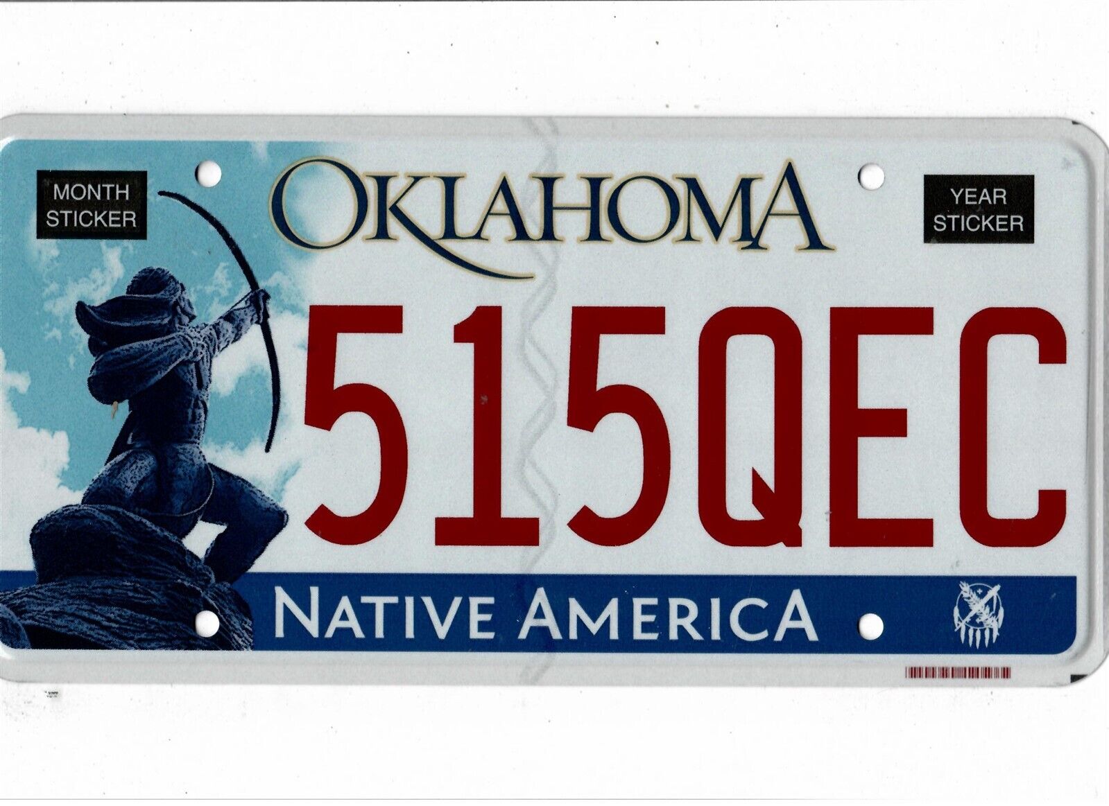 OKLAHOMA passenger license plate \