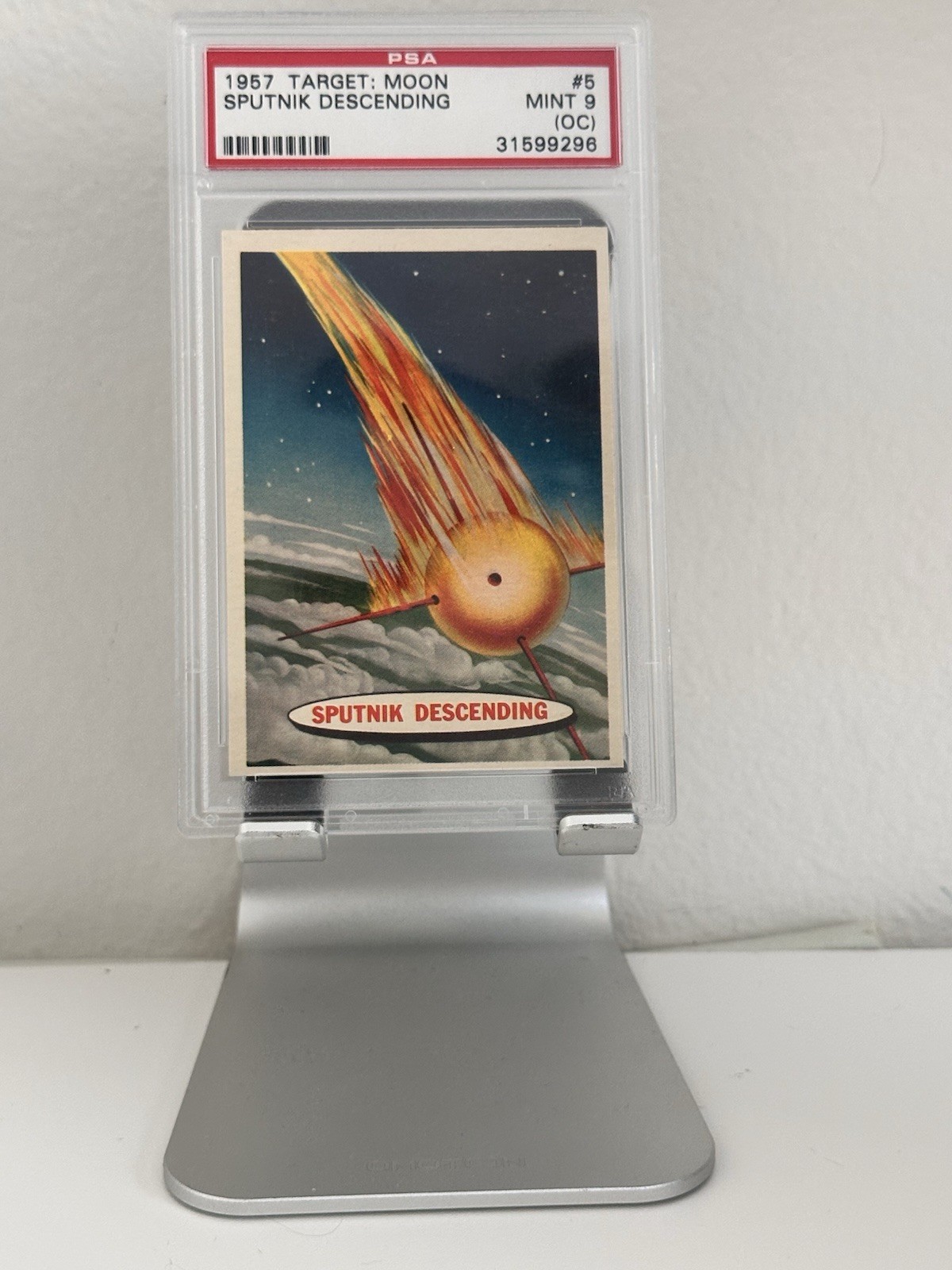 1957 Topps Target: Moon Trading Card # 5 Sputnik Descending