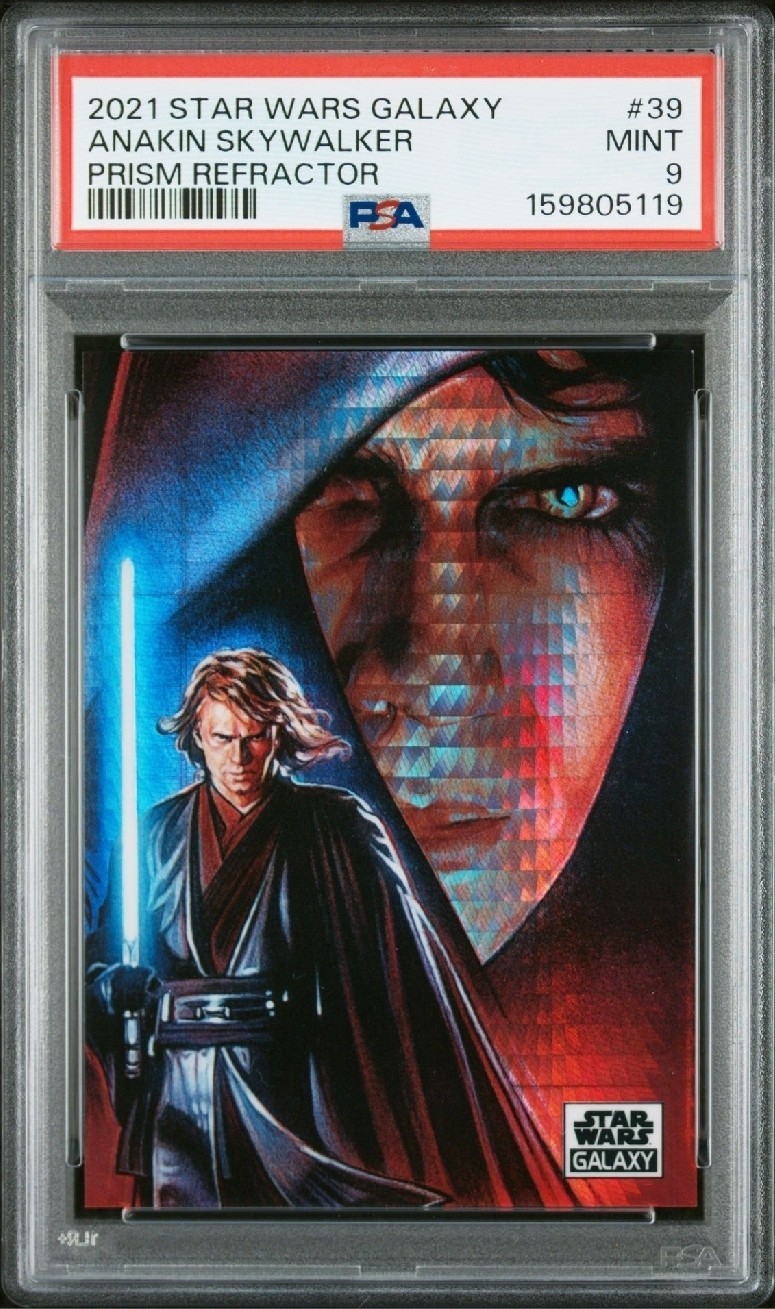 2021 TOPPS STAR WARS GALAXY #39 ANAKIN SKYWALKER PRISM REFRACTOR /75 PSA 9