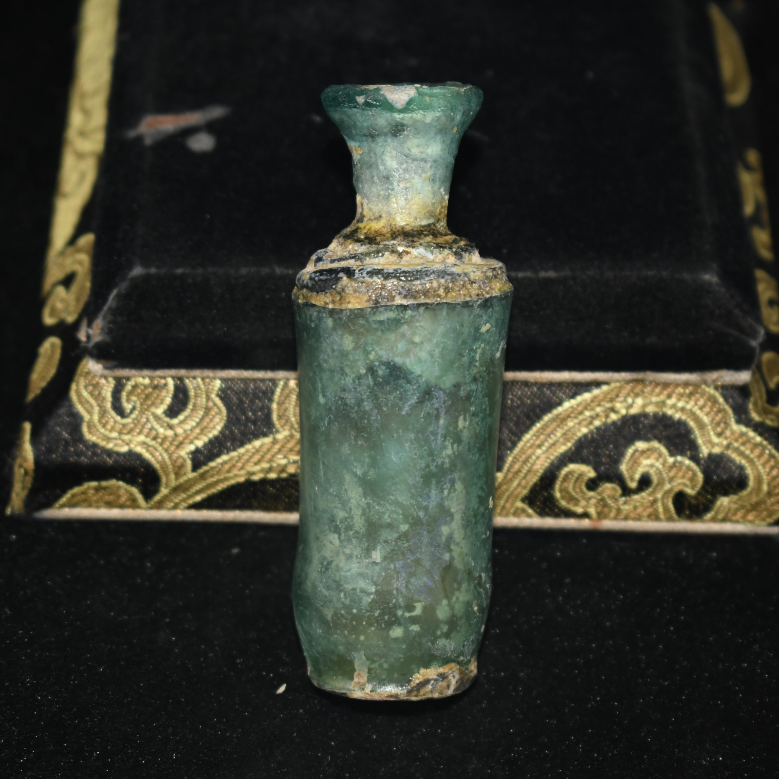 Genuine Ancient Roman Glass Bottle Container Circa 1st Century AD Genuine Ancient Roman Glass Bottle Container Circa 1st Century AD
