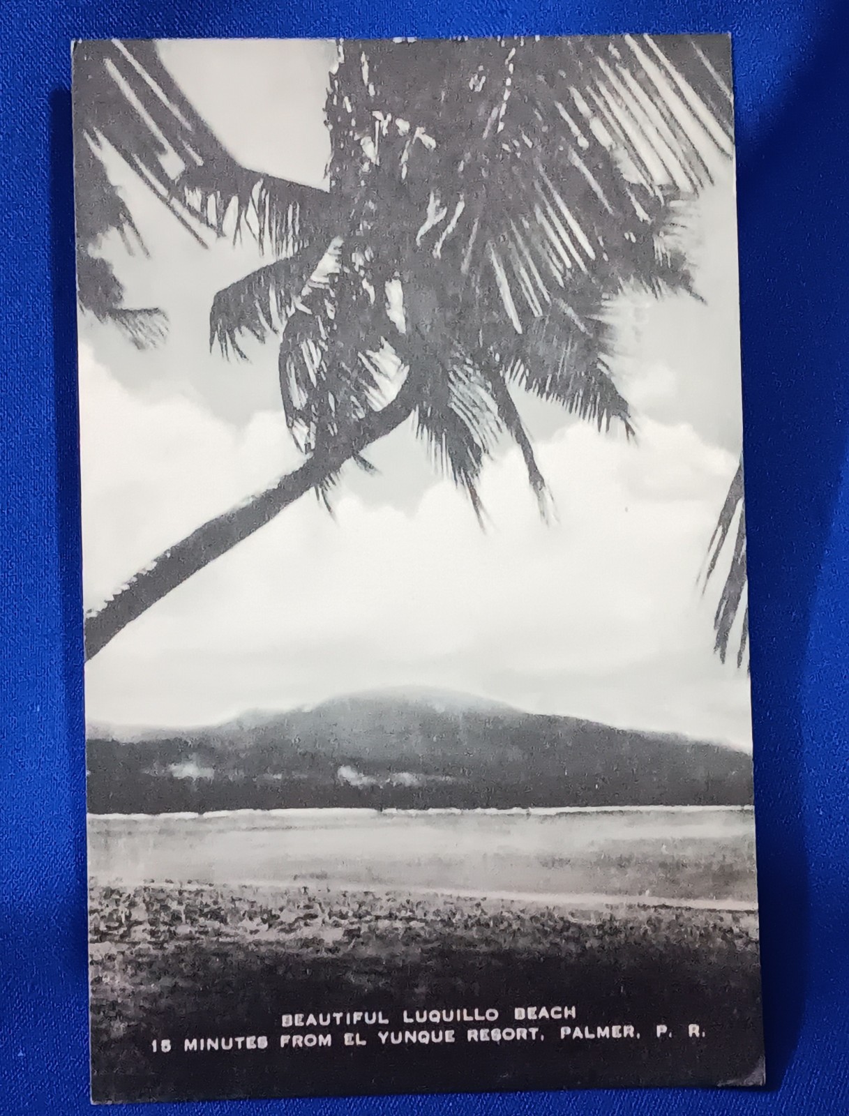 Luquillo Beach El Yunque Puerto Rico PR Mountains Ocean Shore Very Old & VGD