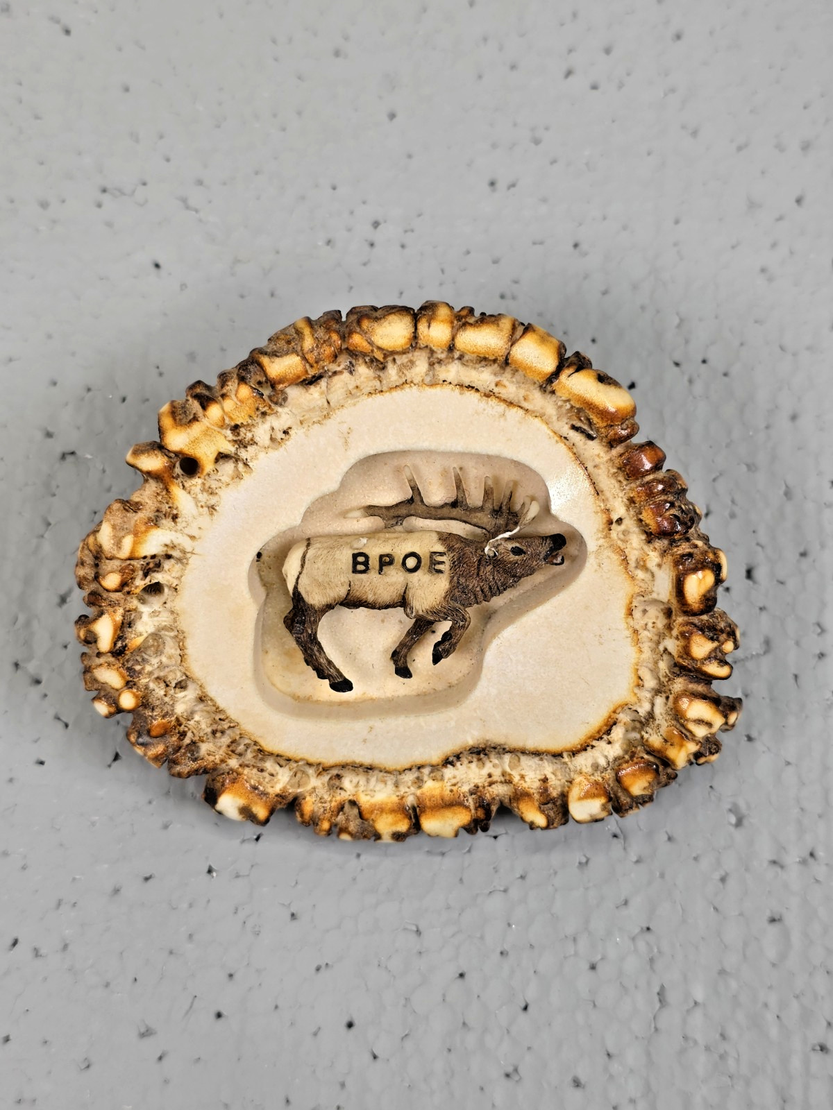 Vintage BPOE Elk Lodge Carved Elk Antler Burr Belt Buckle Fraternal Jewelry Rare Vintage BPOE Elk Lodge Carved Elk Antler Burr Belt Buckle Fraternal Jewelry Rare