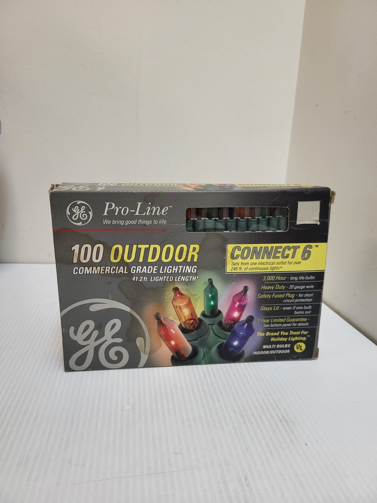 1 Box 2002 GE Pro-Line 100 Outdoor Commercial Grade Connect 6 Multi Color Lights