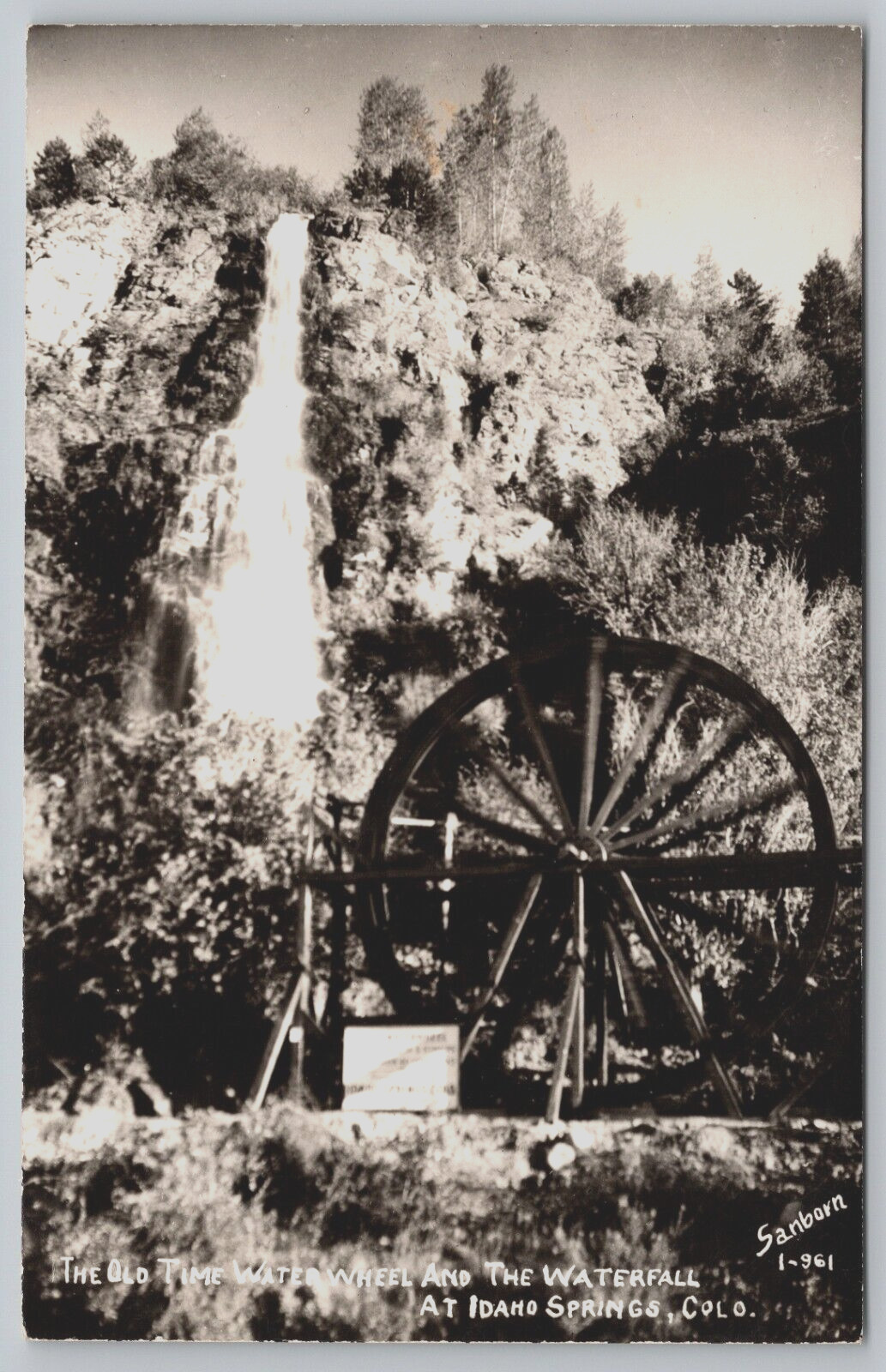 Postcard RPPC The Old Time Water Wheel & Waterfall, Idaho Springs, CO Unposted Postcard RPPC The Old Time Water Wheel & Waterfall, Idaho Springs, CO Unposted