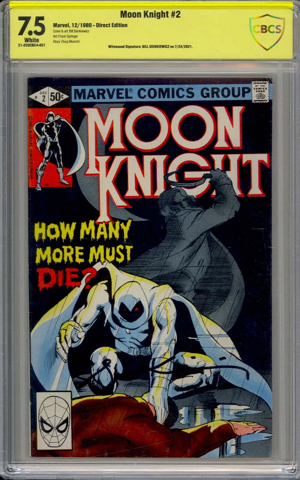 Moon Knight 2 7.5 Signed by Bill Sienkiewicz