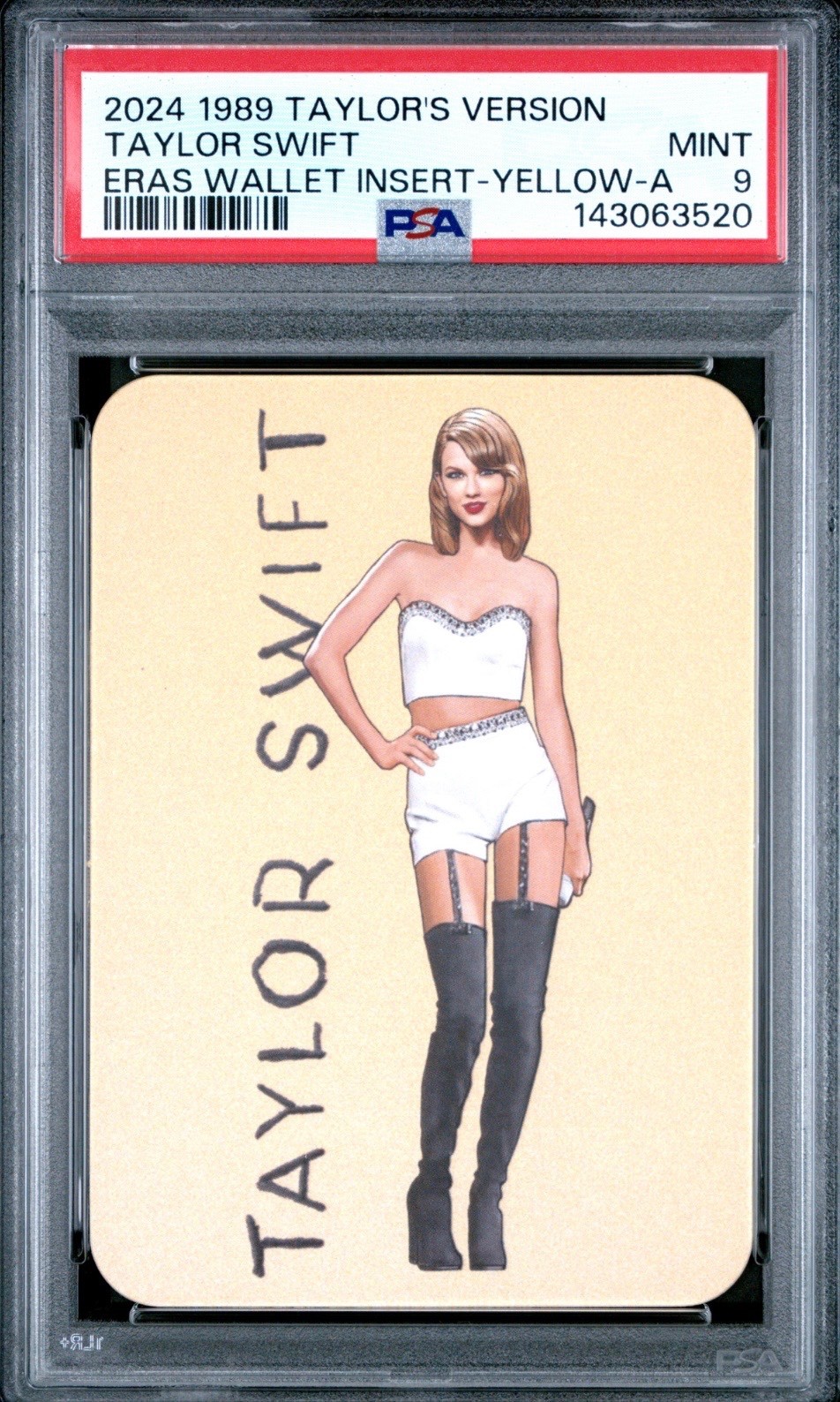 2024 1989 Taylor\'s Version Taylor Swift Eras Tour Wallet Insert Yellow - A PSA 9