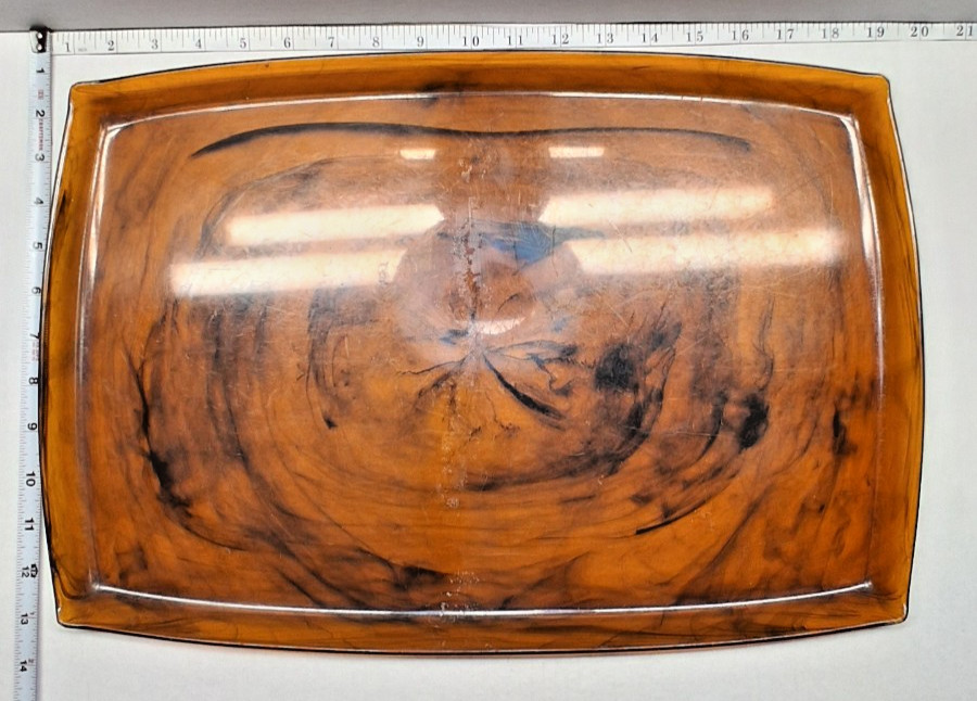 Rare Old 12" x 20" Marbled Bakelite Tray /Root Beer /Honey Amber /Swirled Rare Old 12" x 20" Marbled Bakelite Tray /Root Beer /Honey Amber /Swirled