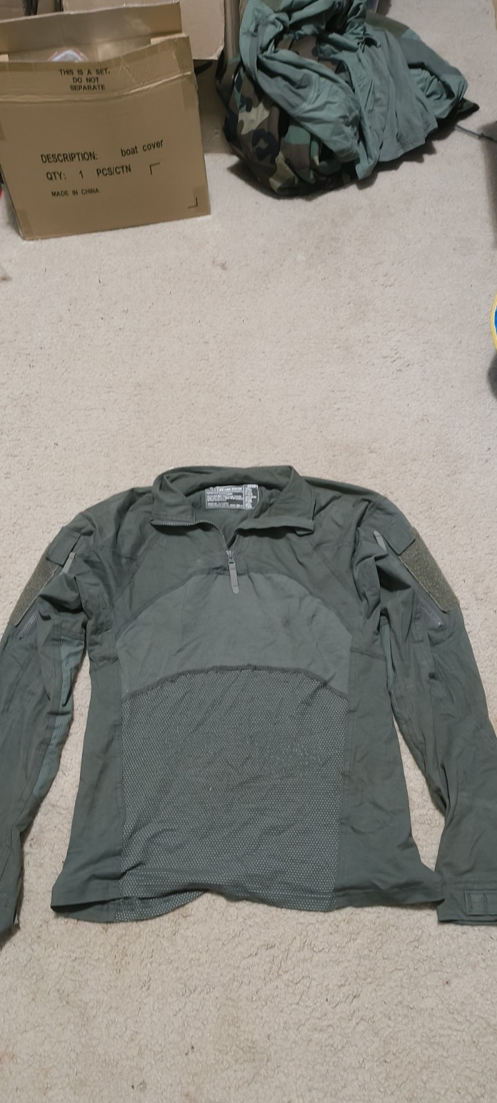 MASSIF Advanced 1/4 Zip Combat Shirt Sage Green Size SMALL Flame Resistant MASSIF Advanced 1/4 Zip Combat Shirt Sage Green Size SMALL Flame Resistant