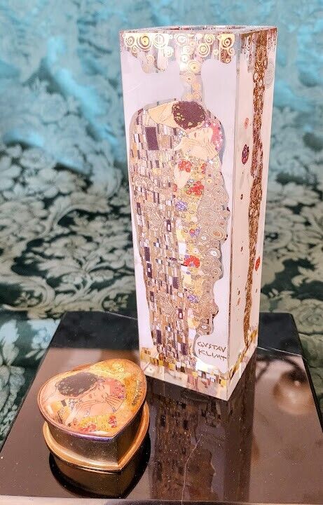 Gustav Klimt Crystal 9 pound 8 inch tall Vase of \