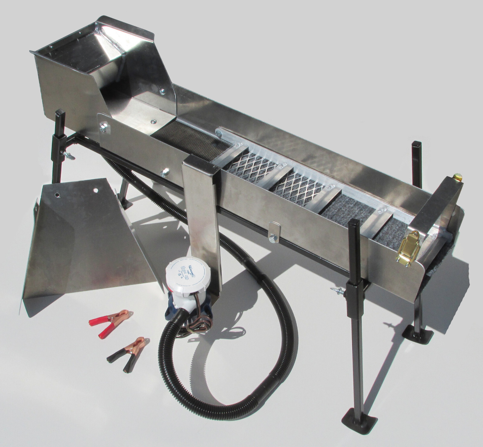 6" Mini Power Sluice Set Up Kit with Pump, Flare, Stand - Gold Mining Equipment 6" Mini Power Sluice Set Up Kit with Pump, Flare, Stand - Gold Mining Equipment