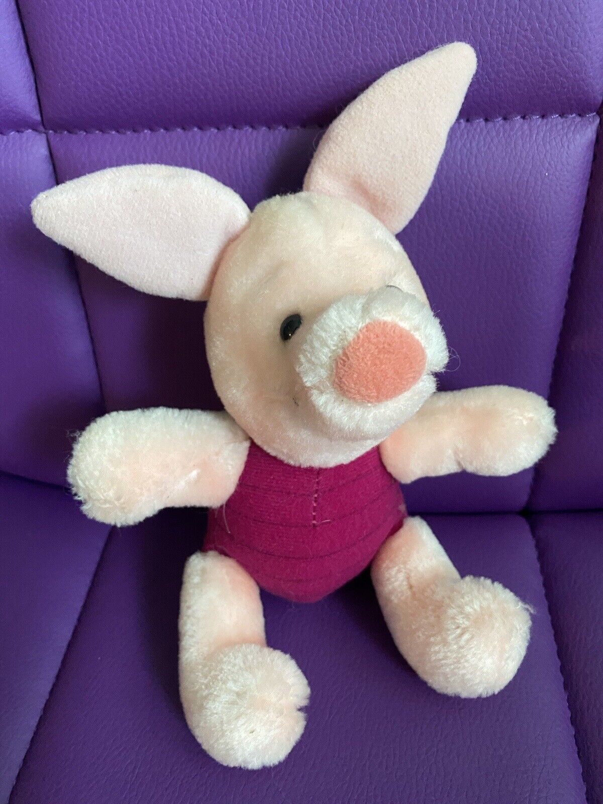 Vintage Walt Disney World Piglet Plush Stuffed Animal Winnie The Pooh Pink Piggy