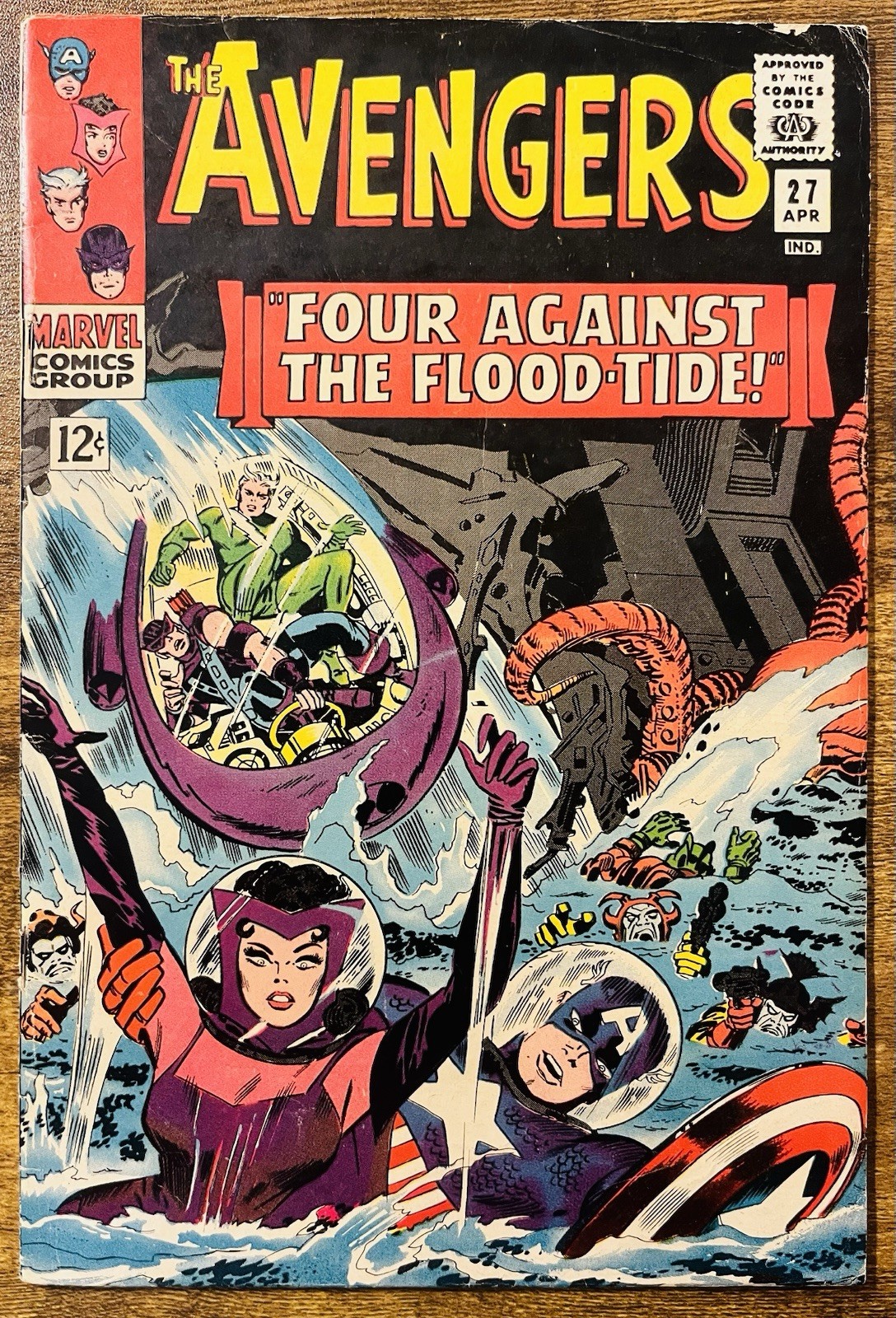 THE AVENGERS 27 JACK KIRBY COVER STAN LEE STORY MARVEL 1966 VINTAGE