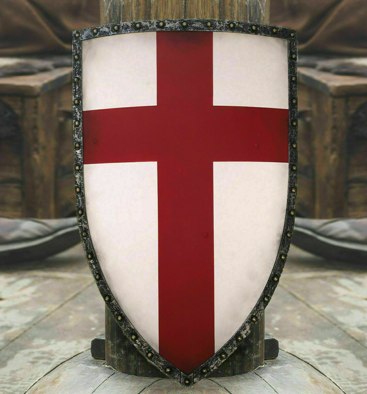 X-MAS GIFT Wood & Metal MEDIEVAL Knightfall Authentic Templar Shield