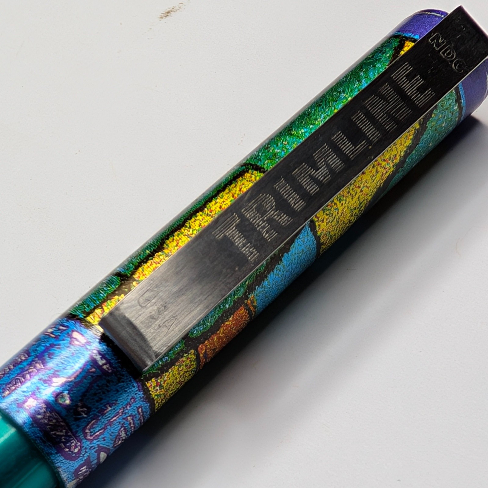 c1990s Blue Ballpoint National Trimline Sample Smoothest Around Retro Art G17 c1990s Blue Ballpoint National Trimline Sample Smoothest Around Retro Art G17