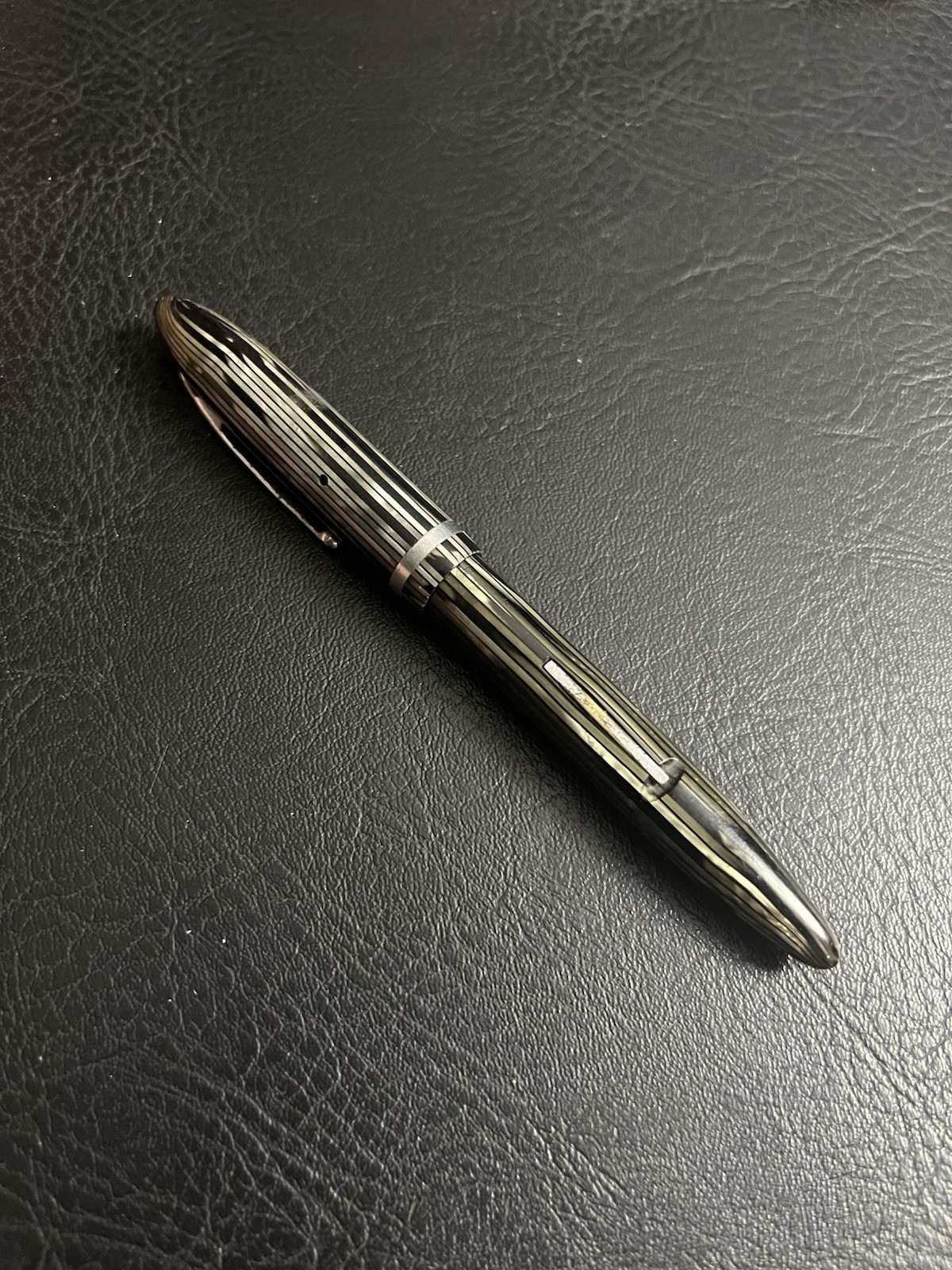 VTG Sheaffer's Grey Pearl Striped Balance 500 Feather Touch Fountain Pen Nib #5
