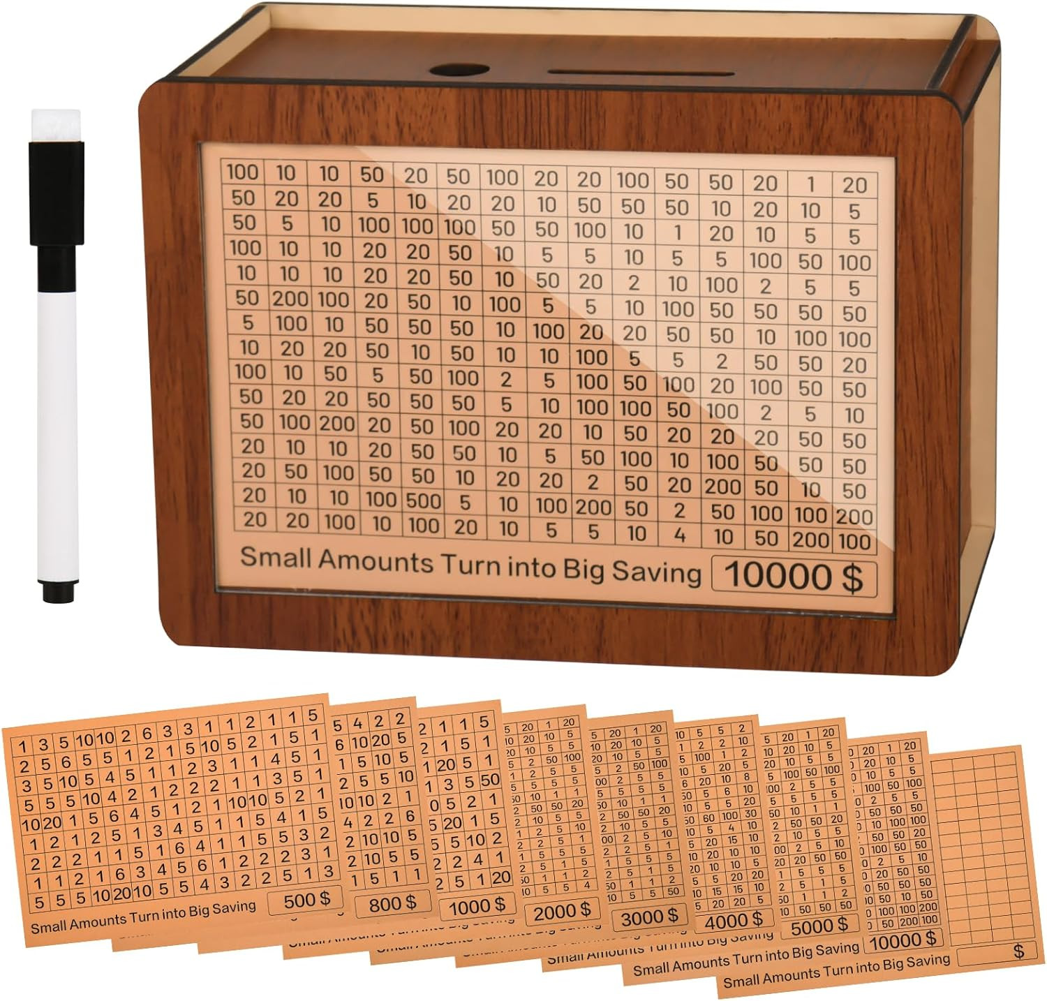 10000 Kakeibo Wooden Money Saving Challenge Box Cash Vault Piggy Bank 10000 Kakeibo Wooden Money Saving Challenge Box Cash Vault Piggy Bank