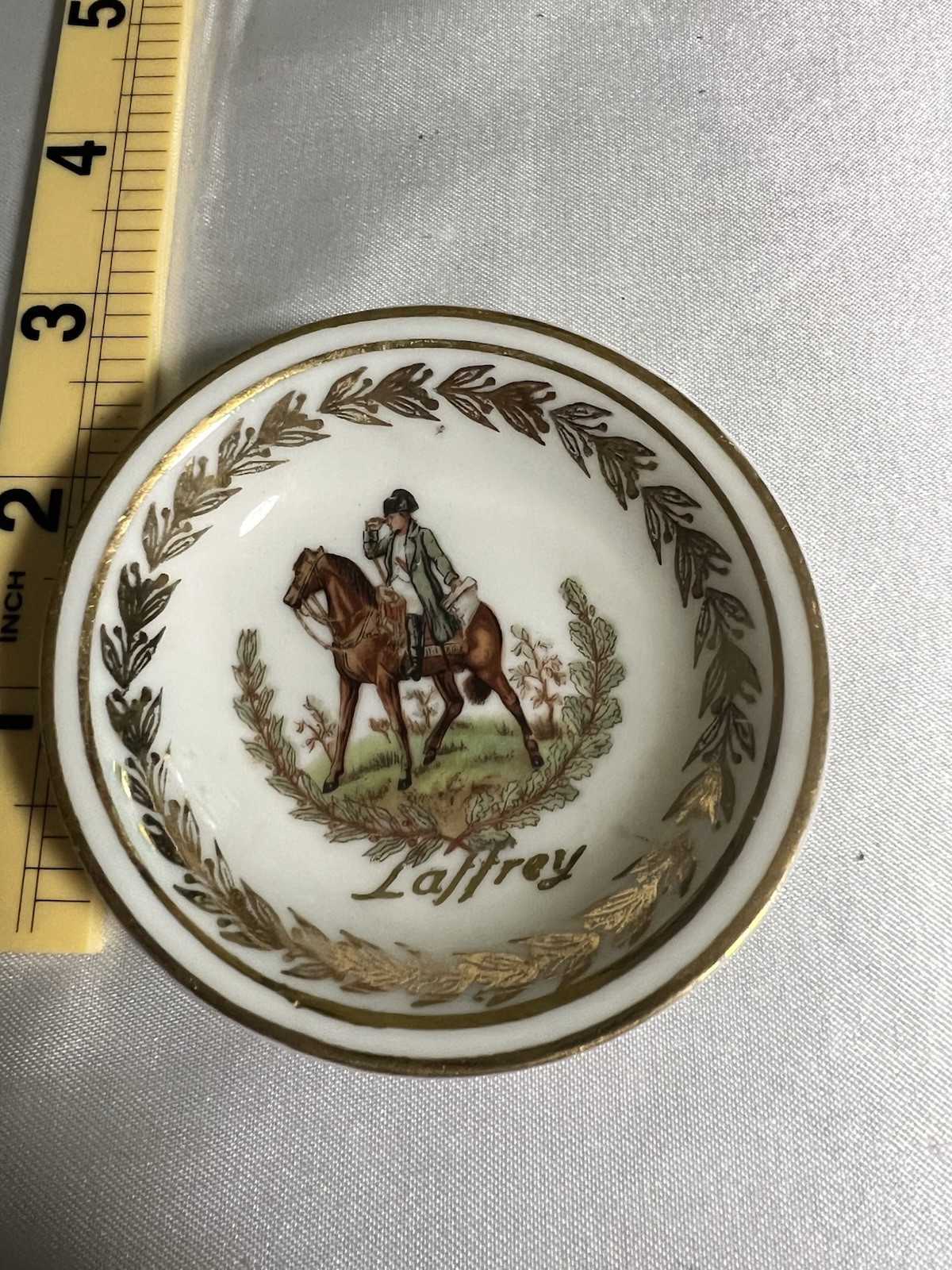 Vintage Limoges France M.C.L. Napoleon Bonaparte "Laffrey" Porcelain Pin Dish 3” Vintage Limoges France M.C.L. Napoleon Bonaparte "Laffrey" Porcelain Pin Dish 3”