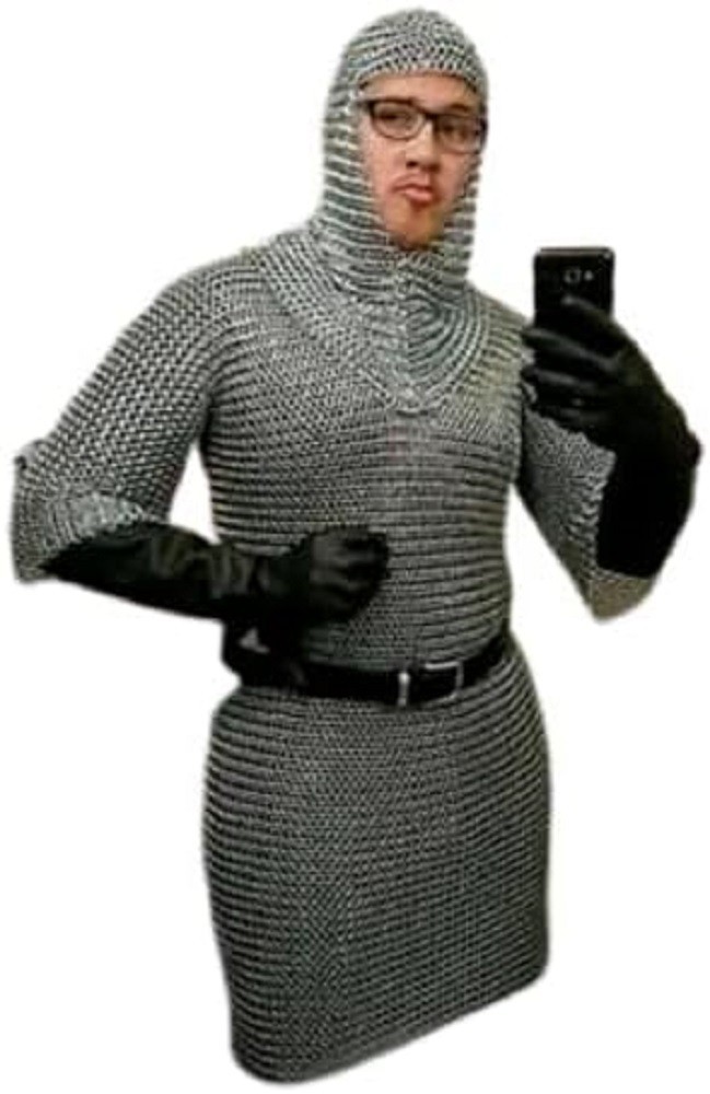 Medieval Aluminum Butted Chainmail Shirt Hauberk Knight LARP SCA Reenactment